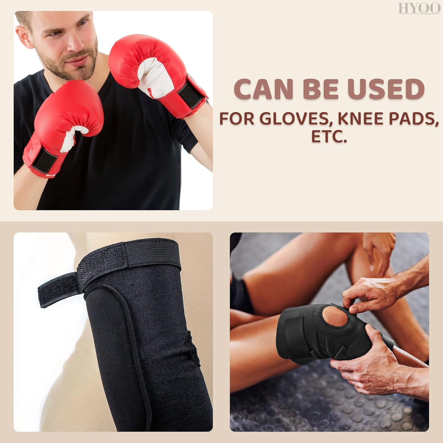 4 Inch Hook and Loop Tape Black (4"X12") – Non Adhesive Strips for Quick & Easy