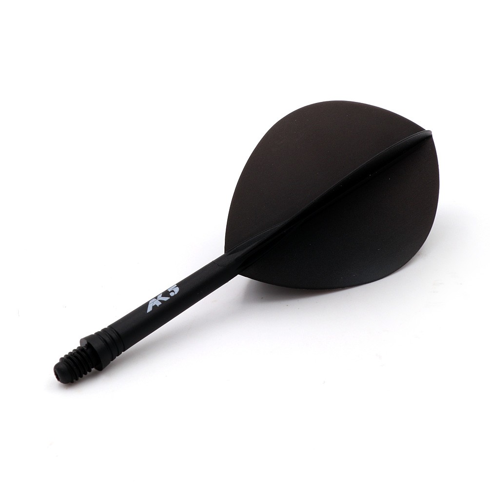 CUESOUL Integrated Dart Shaft and Flights 6 Pieces Teardrop Shape-Black 28mm