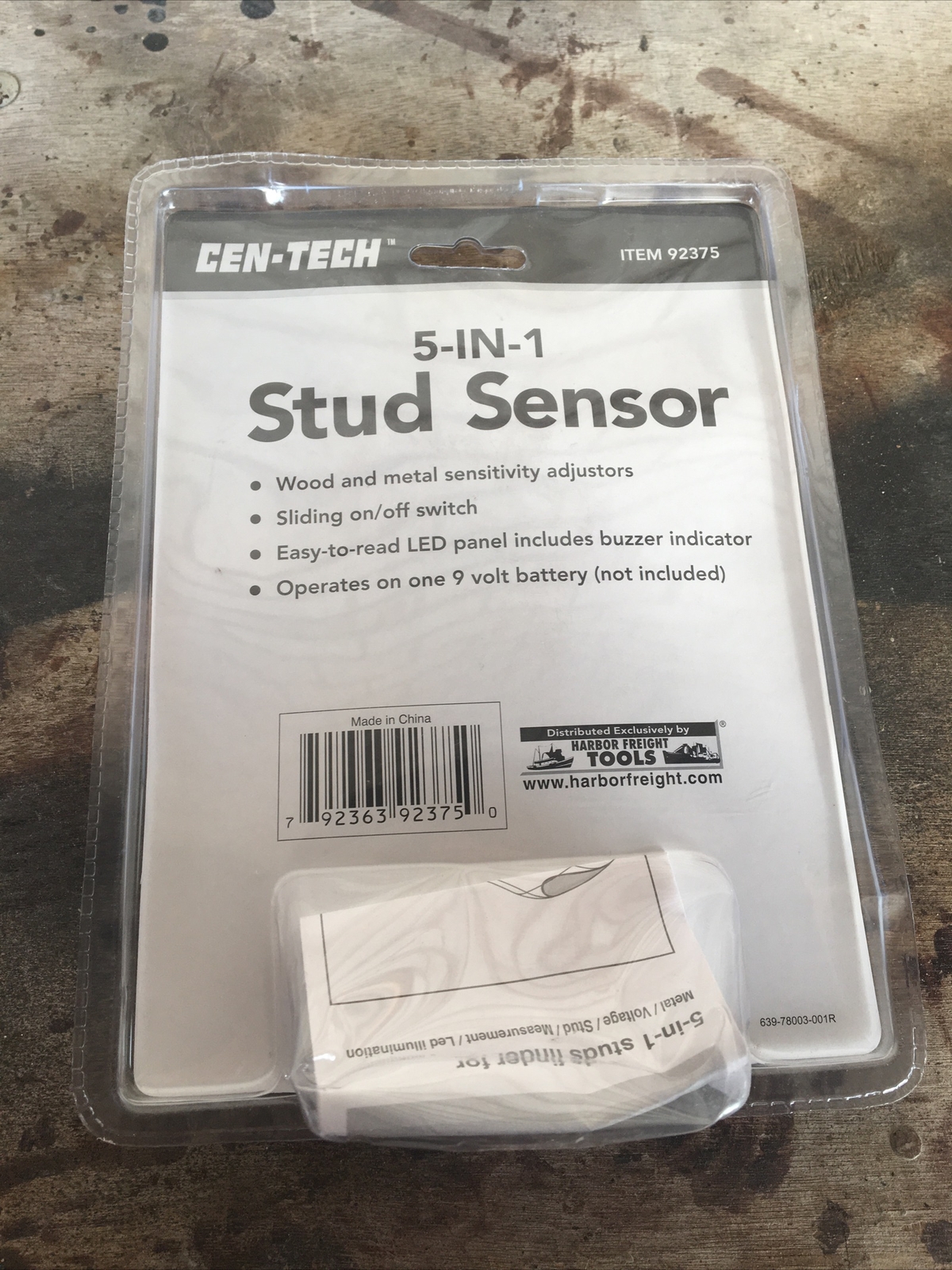 Cen-Tech 5 In 1 Stud Sensor With Led Light Measure. NEW