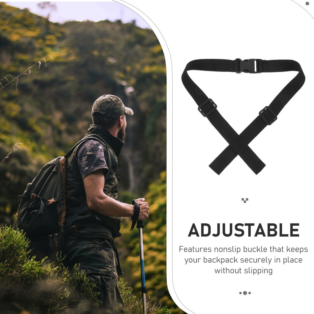 Polyester Adjustable Backpack Chest Strap With Buckle Non Webbing Support