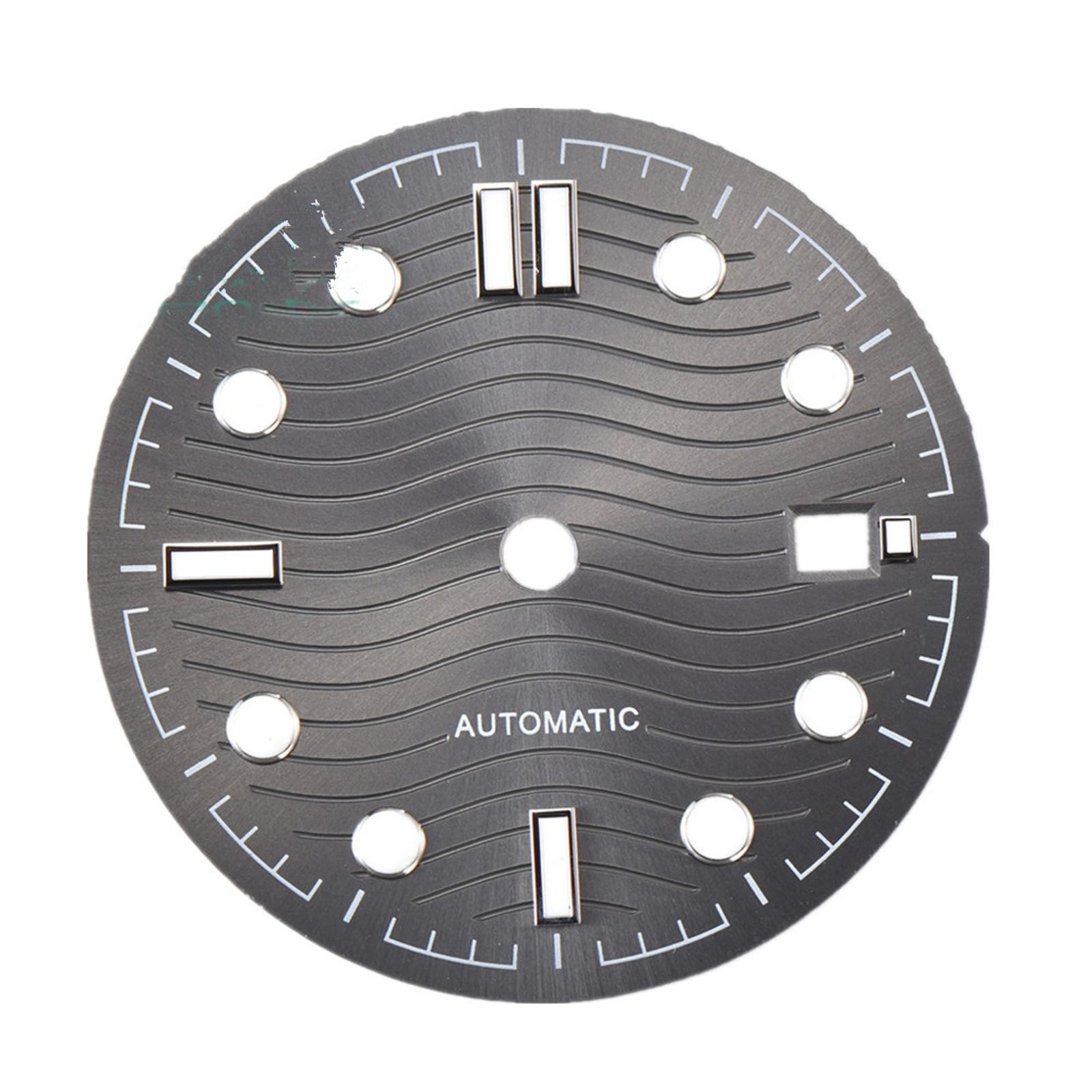 Grey Watch Dial Parts Wih Luminous For ETA 2836/2824 Mingzhu DG2813 Movement J