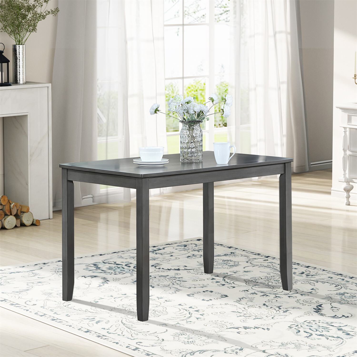 Modern Dining Table Wood Table Rectangular Table Kitchen Table For 4 Person US