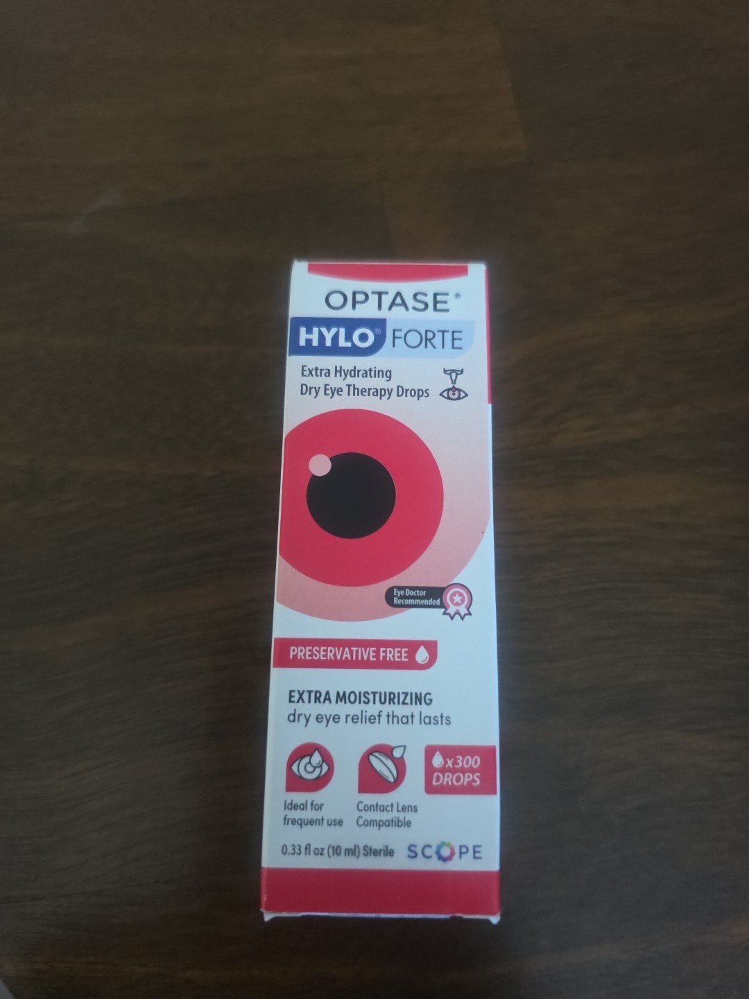 Dry Eye Drops 300 Glycerin & Hyaluronic Acid 0.33 fl oz Optase Hylo Forte
