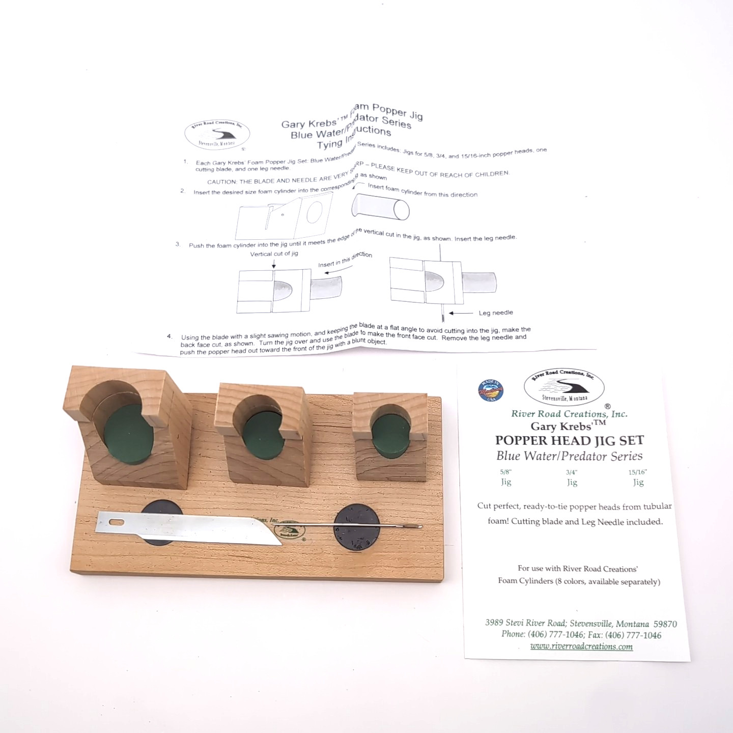 River Road Creations Gary Krebs Foam Popper Head Jig Set BLUE WATER PREDADOR JG2