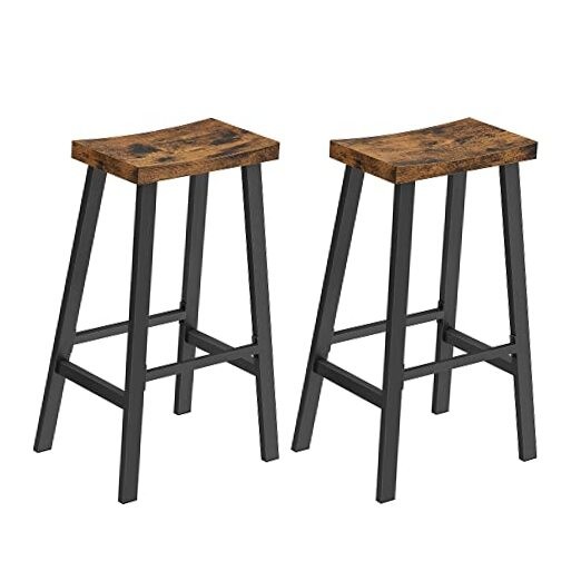 Bar Stools Set of 2, Counter Height Stools, Bar 29.1"H Chairs Rustic Brown