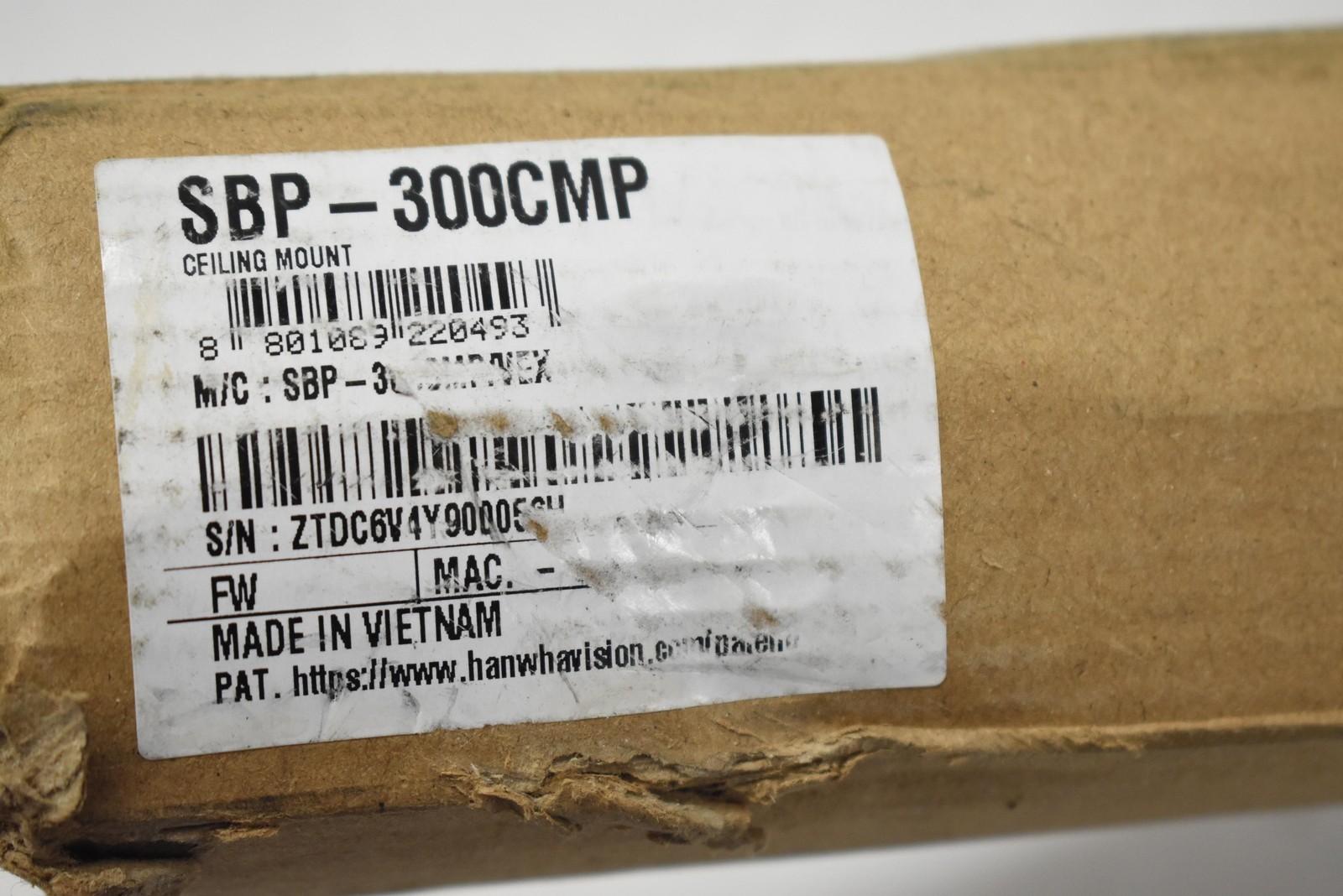 Hanwha Vision SBP-300CMP Ceiling Mount Camera Bracket White Open Box CCTV Cam