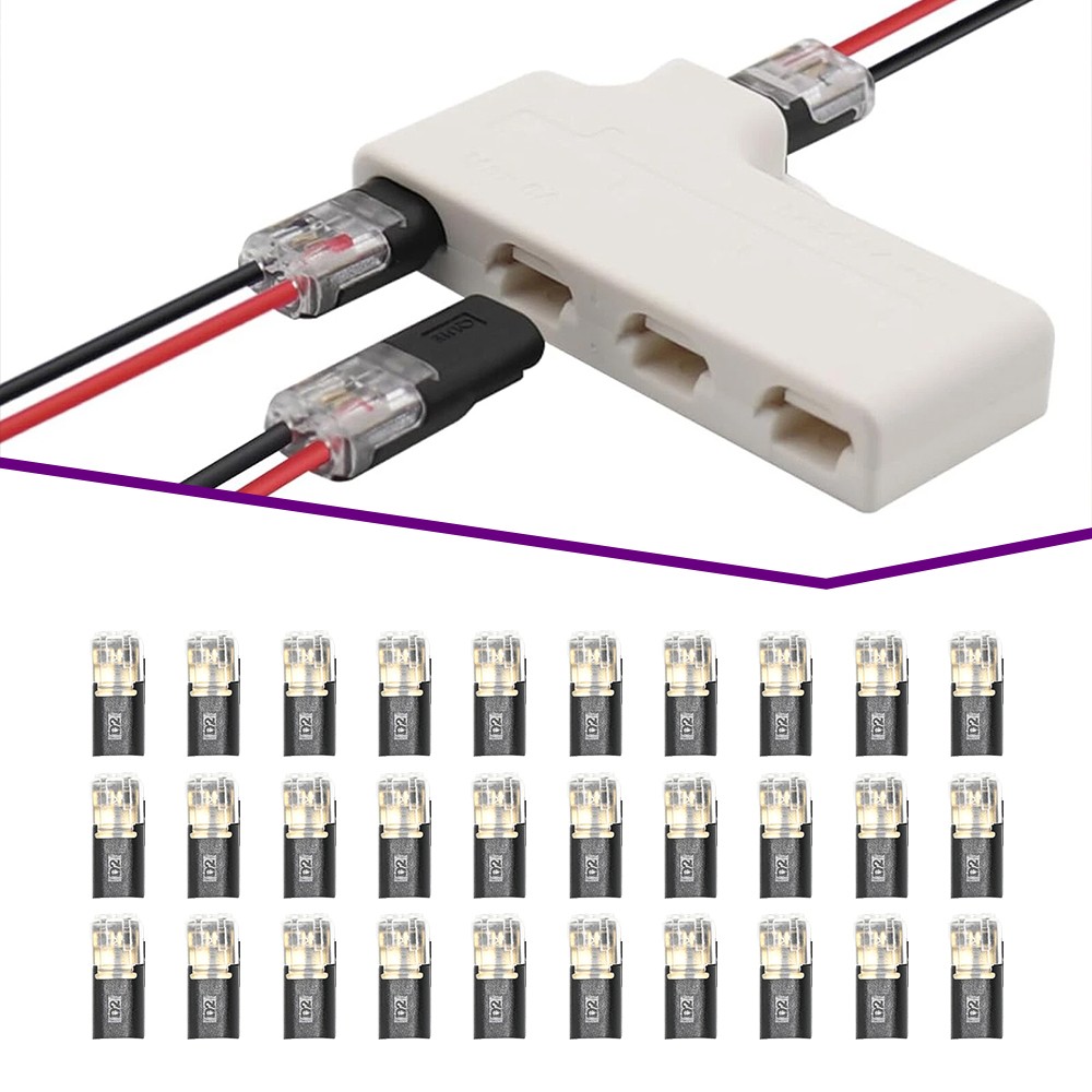 90 PCS Plug-In Quick Wire Connectors, Reusable Clamp Terminal Blocks for Cables