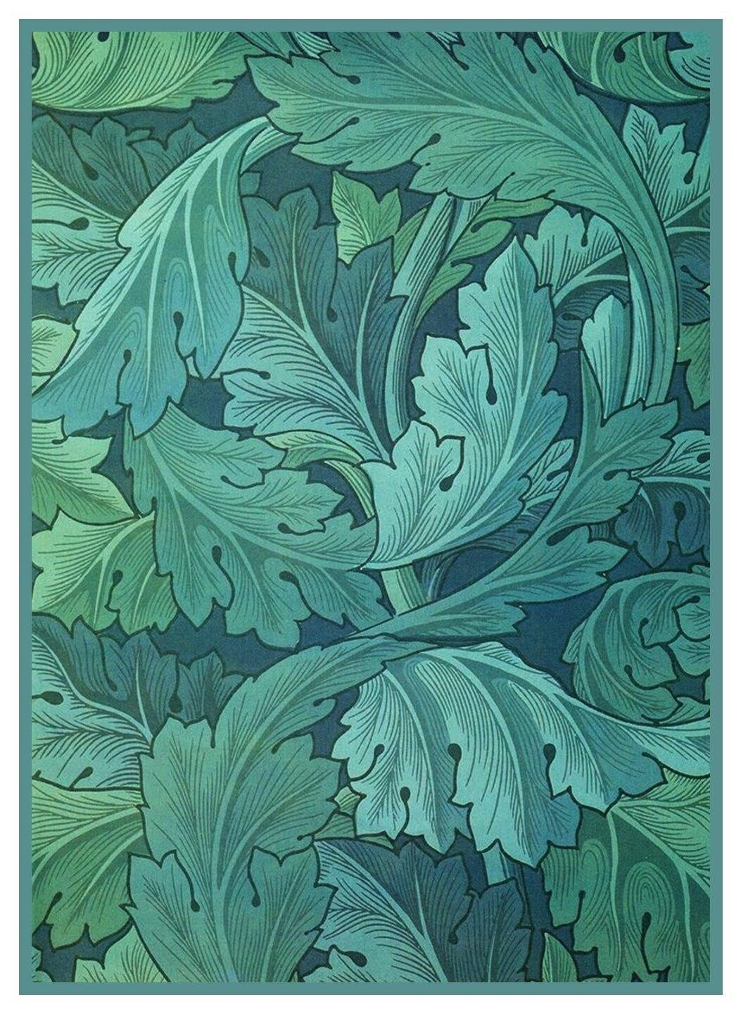 William Morris Green Acanthus detail Counted Cross Stitch Chart Pattern