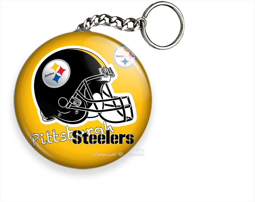 PITTSBURGH STEELERS FOOTBALL TEAM KEYCHAIN KEY FOB RING CHAIN SPORTFAN GIFT IDEA