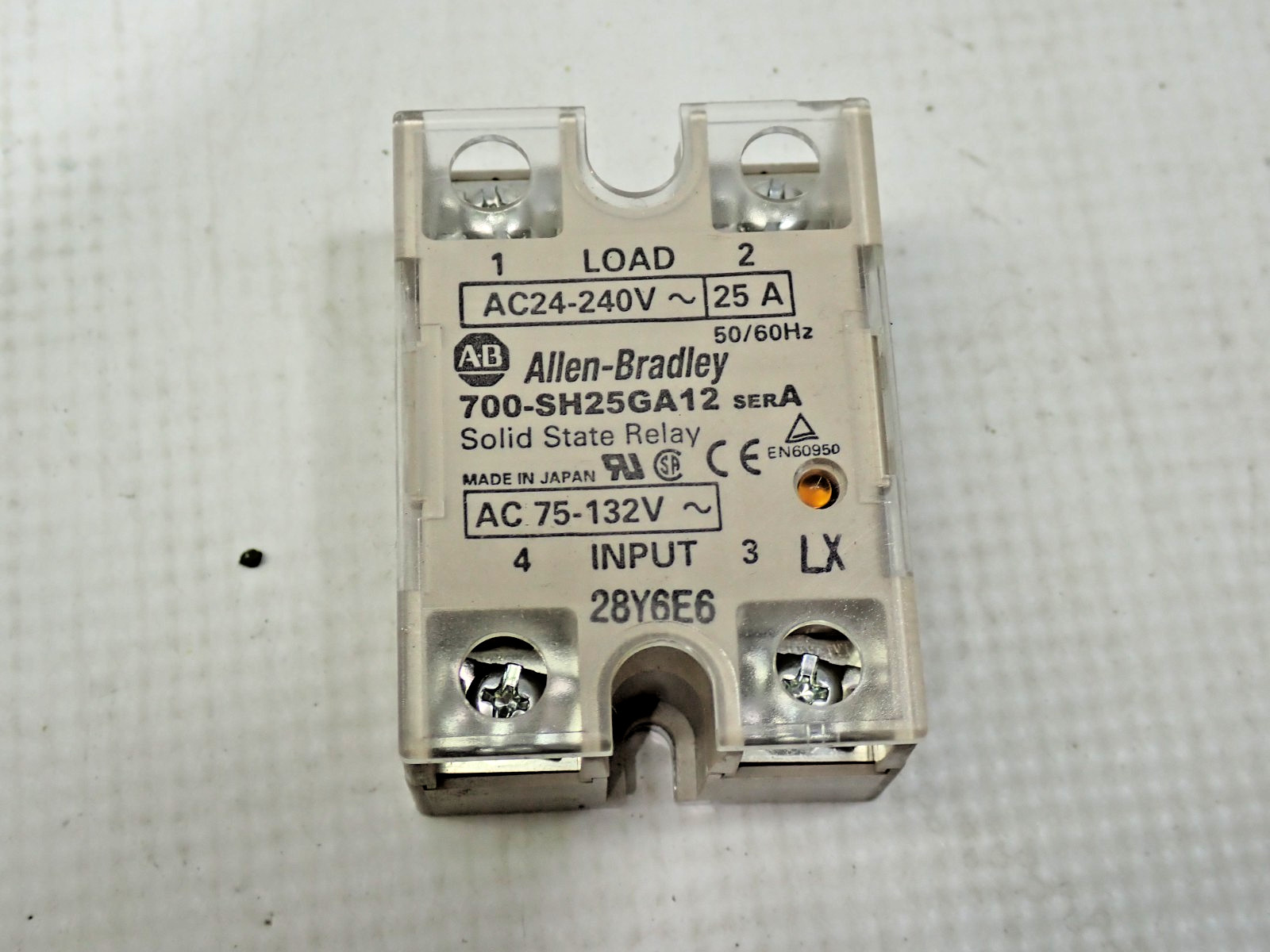 Allen Bradley 700-SH25GA12 Solid State Relay Ser A AC24-240V 25A