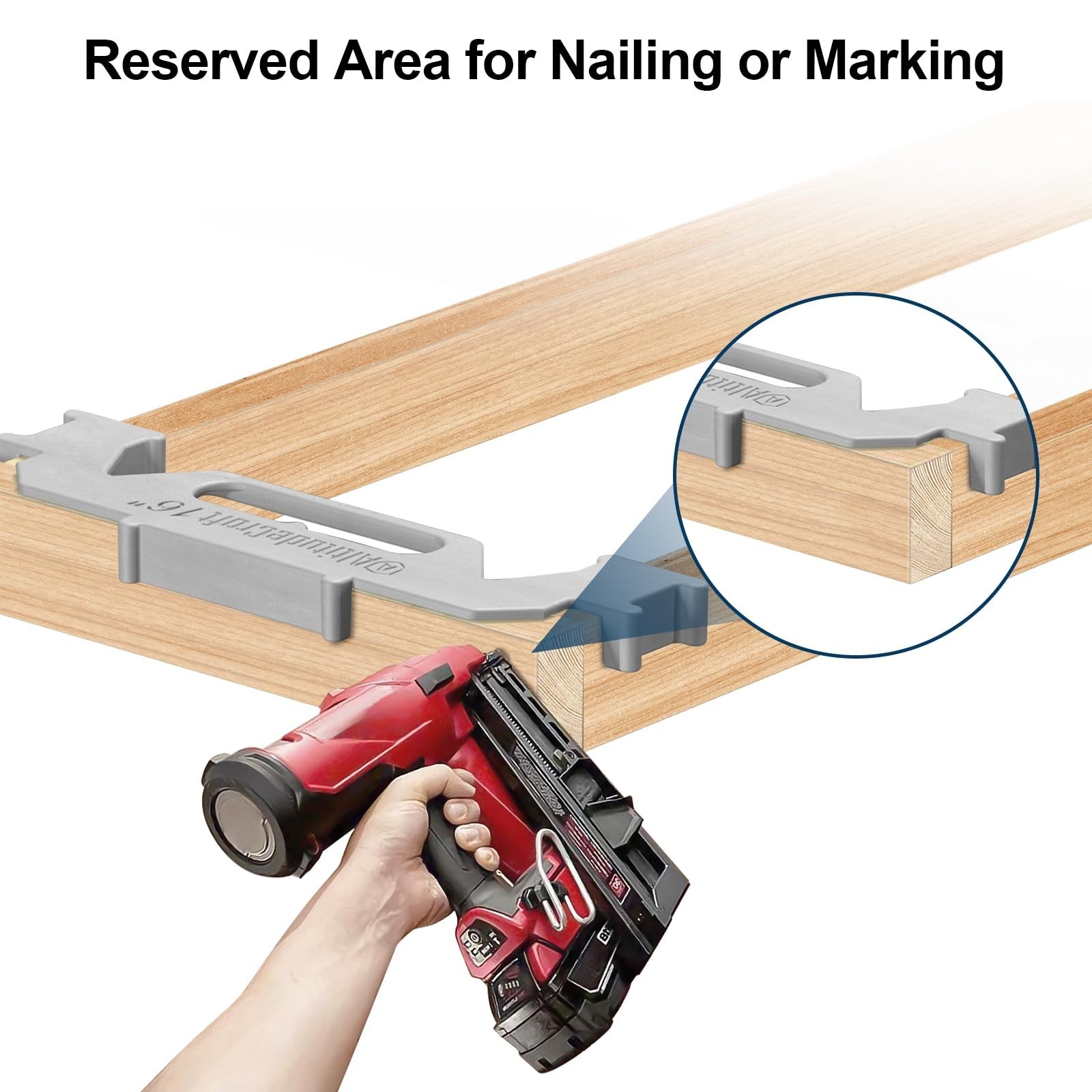 16" Framing Stud Layout Tool - Precision Wall Stud Jig for 16" On-Center Framing