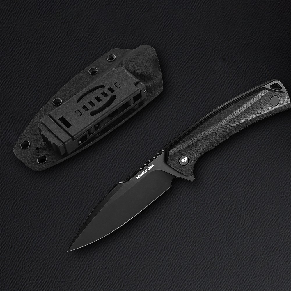 Mossy Oak 8inch Fixed Blade Full Tang Hunting Knife D2 Steel G10 Handle w/Sheath