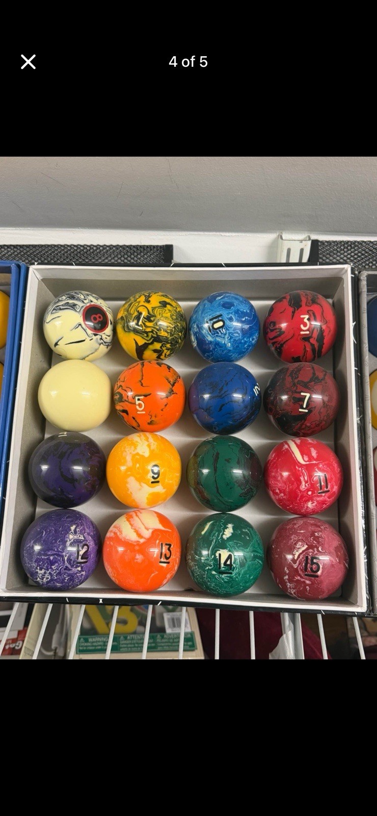 Marble Pool Ball Unknown Brand But UNIQUE! Two/2 Ball
