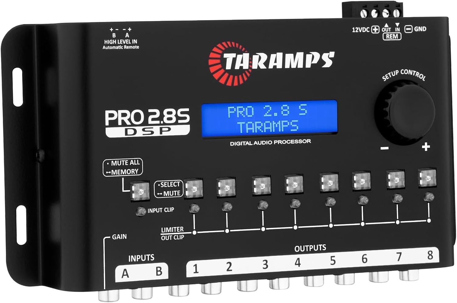 Pro 2.8S Black DSP Crossover Full Digital Signal Audio Processor and Equalizer w