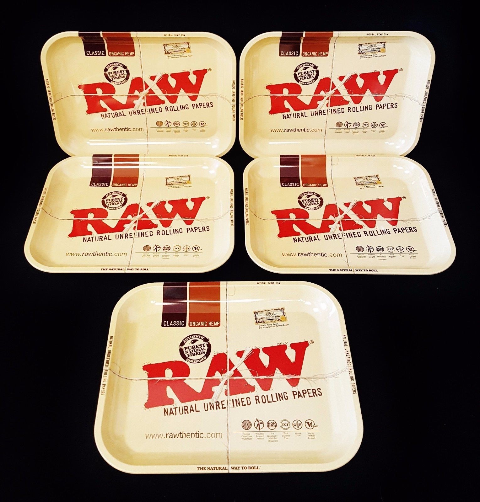 Lot of 5 New Large RAW Rolling Papers Tray 14"x11" Metal Tray Free Shipping