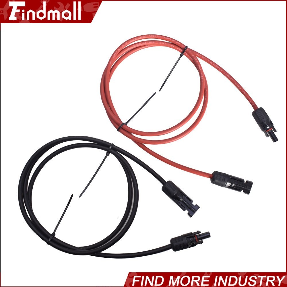 Findmall 1 Pair 15FT Durable Solar Panel Extension Cable Wire Connector 12AWG