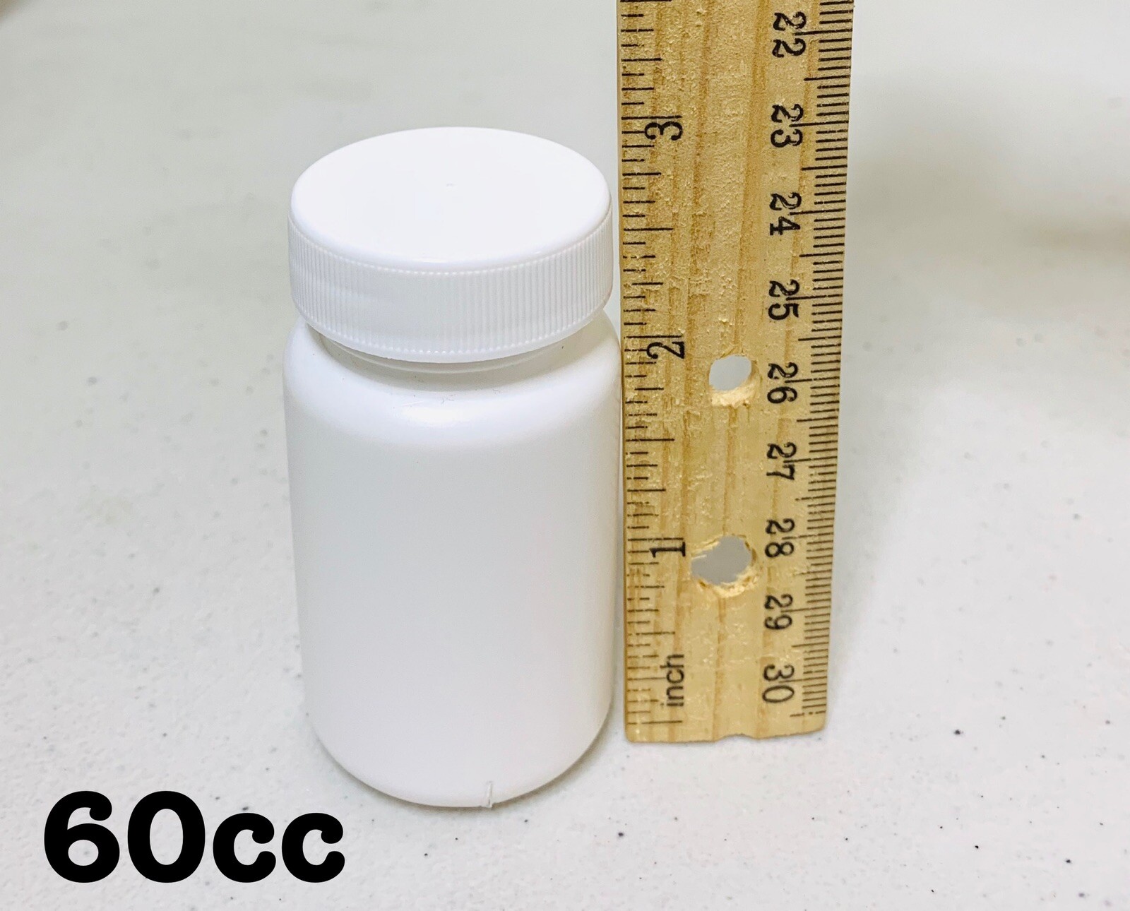 WHOLESALE 60x Empty White Pill Bottles Tablet Capsule Container/Jar/60ML/cc Seal