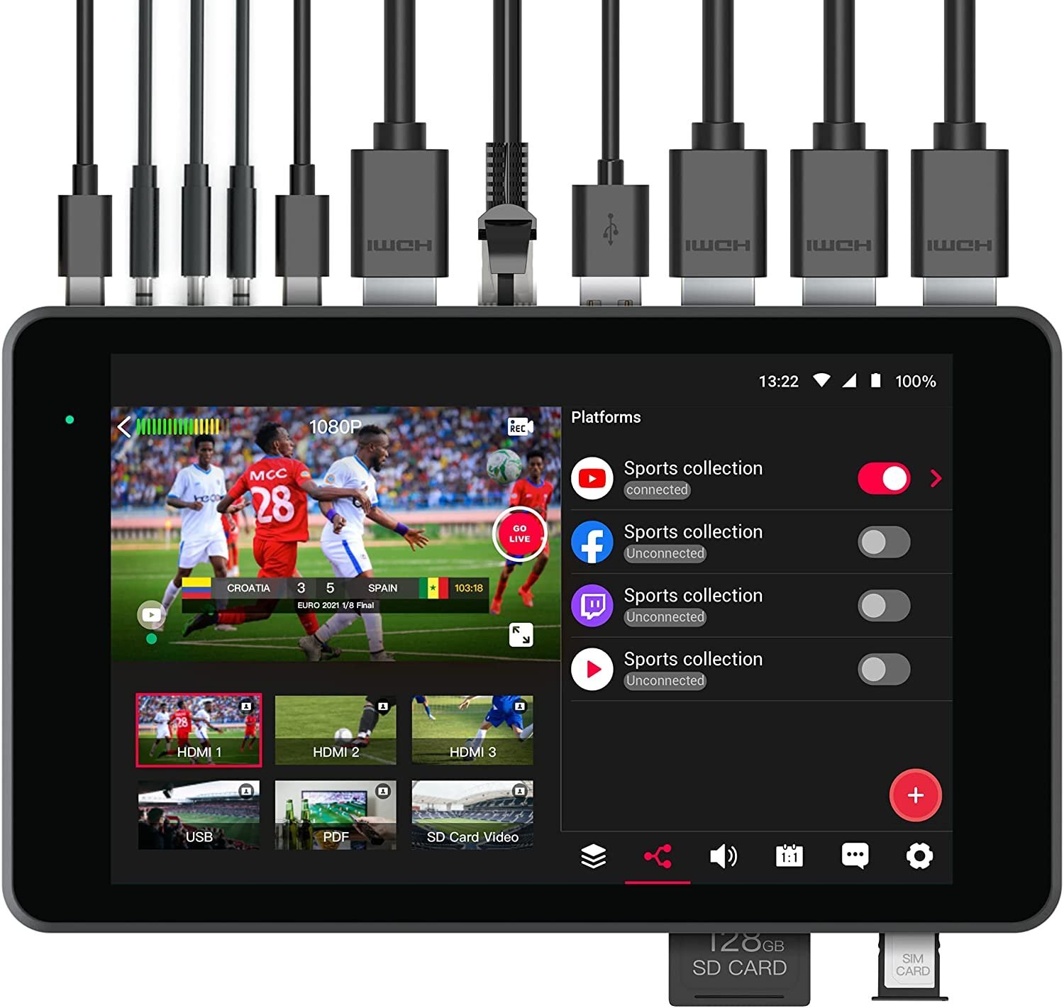 YoloLiv YoloBox Pro Multi-Camera Live Streaming Studio Encoder Recorder Switcher