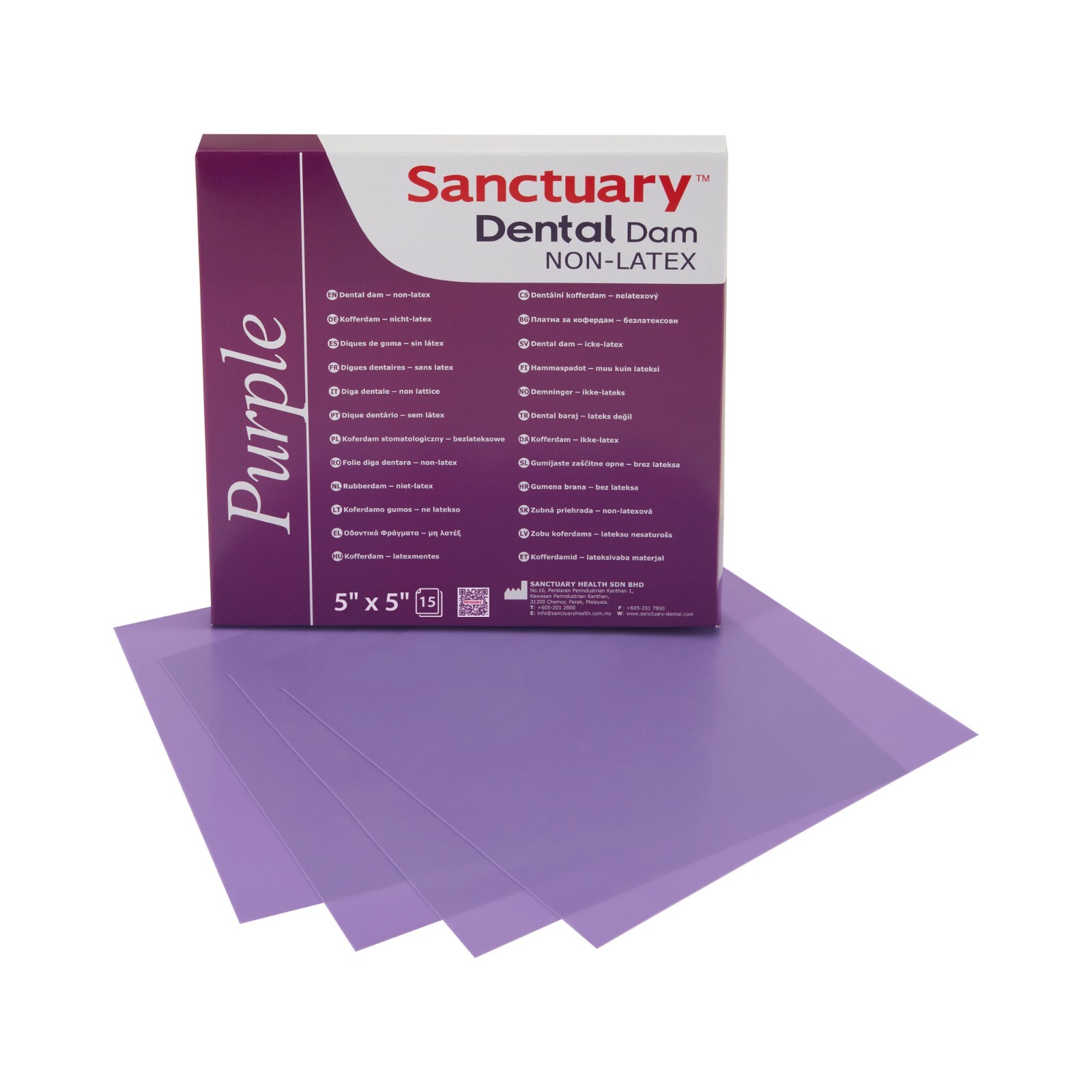 5"x5"X0.25mm NON LATEX Sanctuary Dental Rubber Dam Spearmint Scented Latex Free