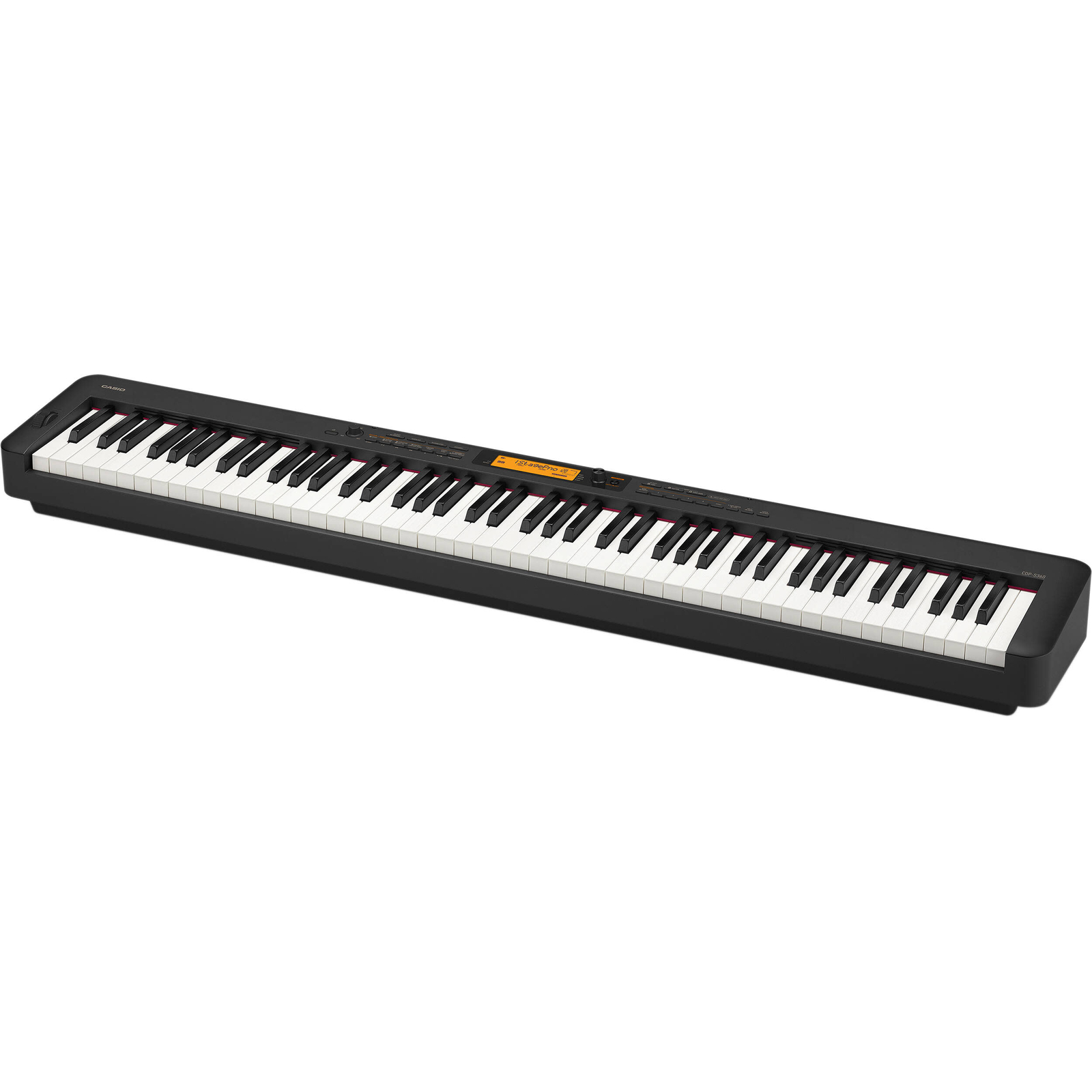Casio CDP-S360 88 Note Digital Piano, Black w/ AC Adapter, Music Rest, and Susta