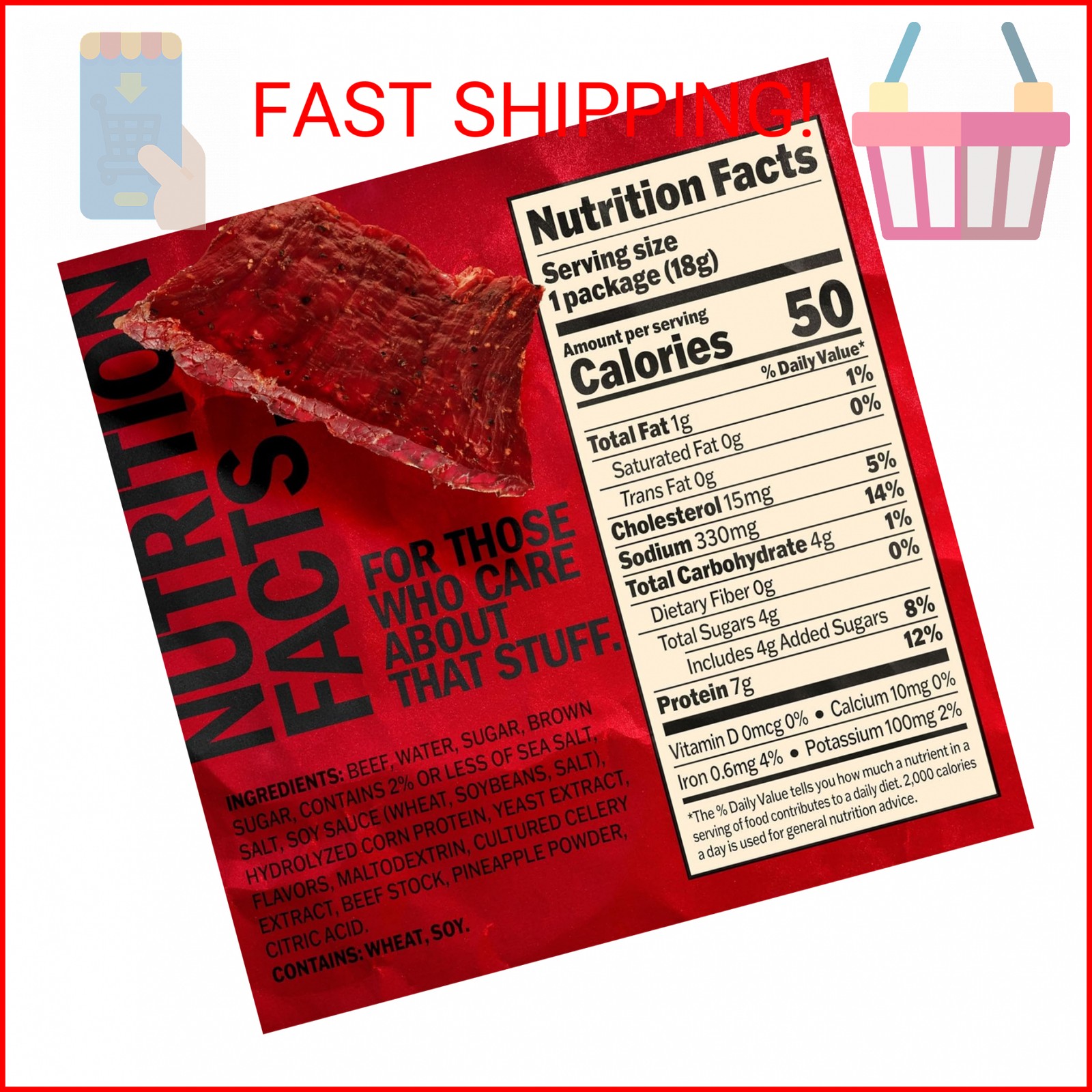 Jack Link's Beef Jerky Multipack - Original - Made with 100% Real Beef - Ready t