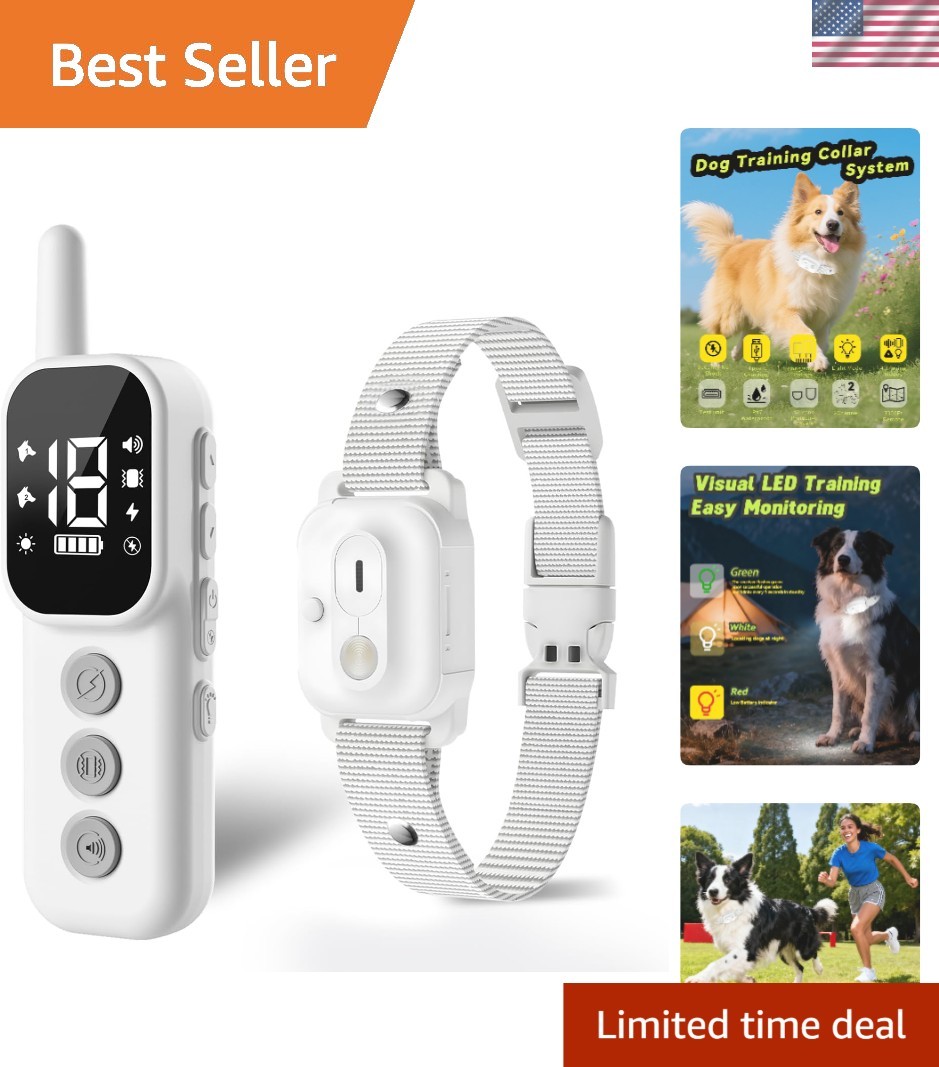 Professional Dog Training Collar with Remote & 3300FT Range - Waterproof & LED