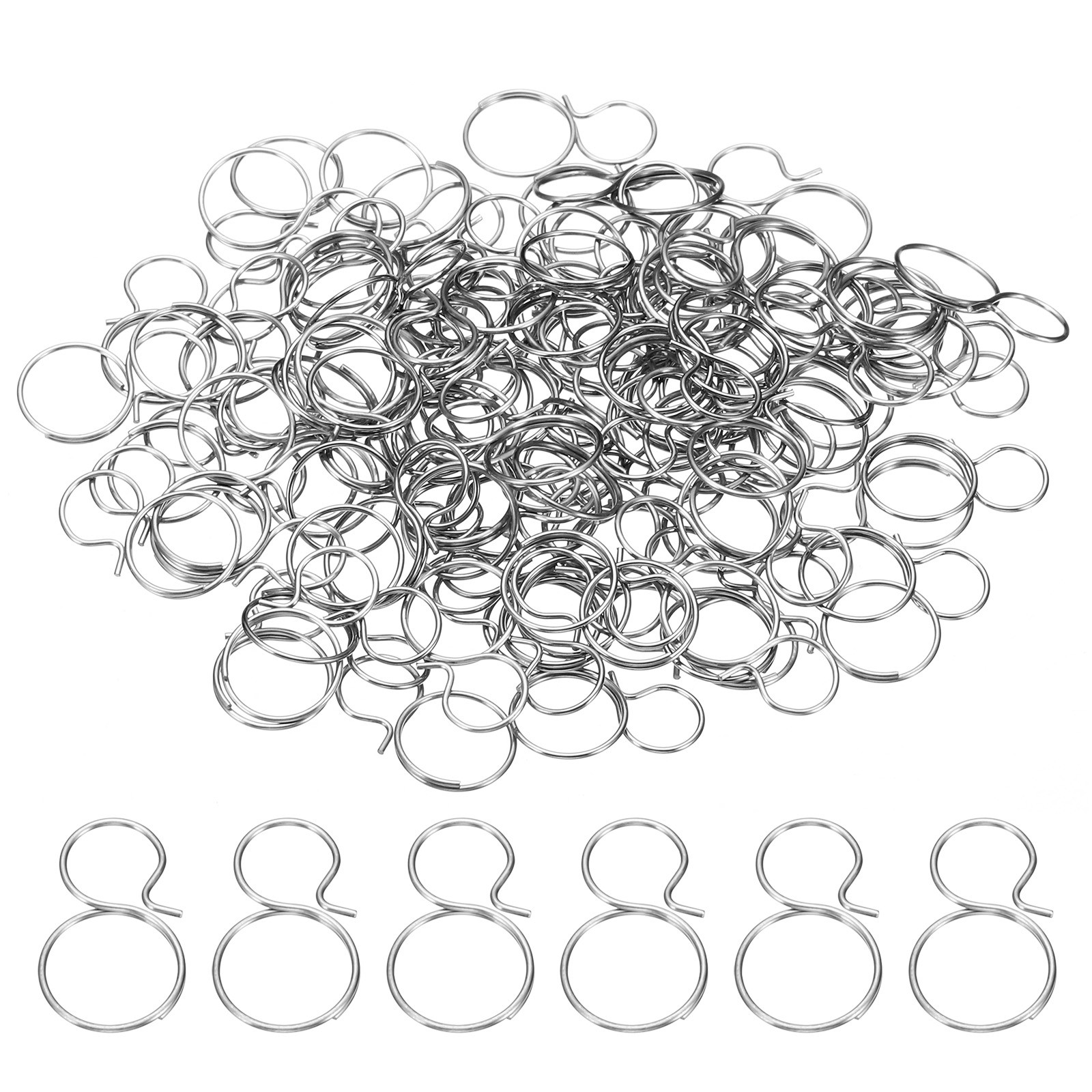 100Pcs 0.63x0.39" Stainless Steel Chandelier Connector Pins Silver