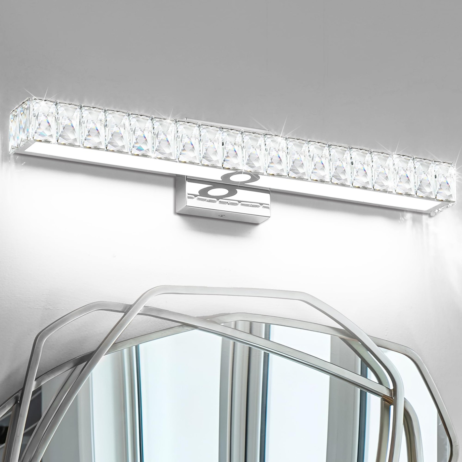 Bathroom Light Fixture Crystal Vanity Light Fixtures, Modern LED Lights Above...
