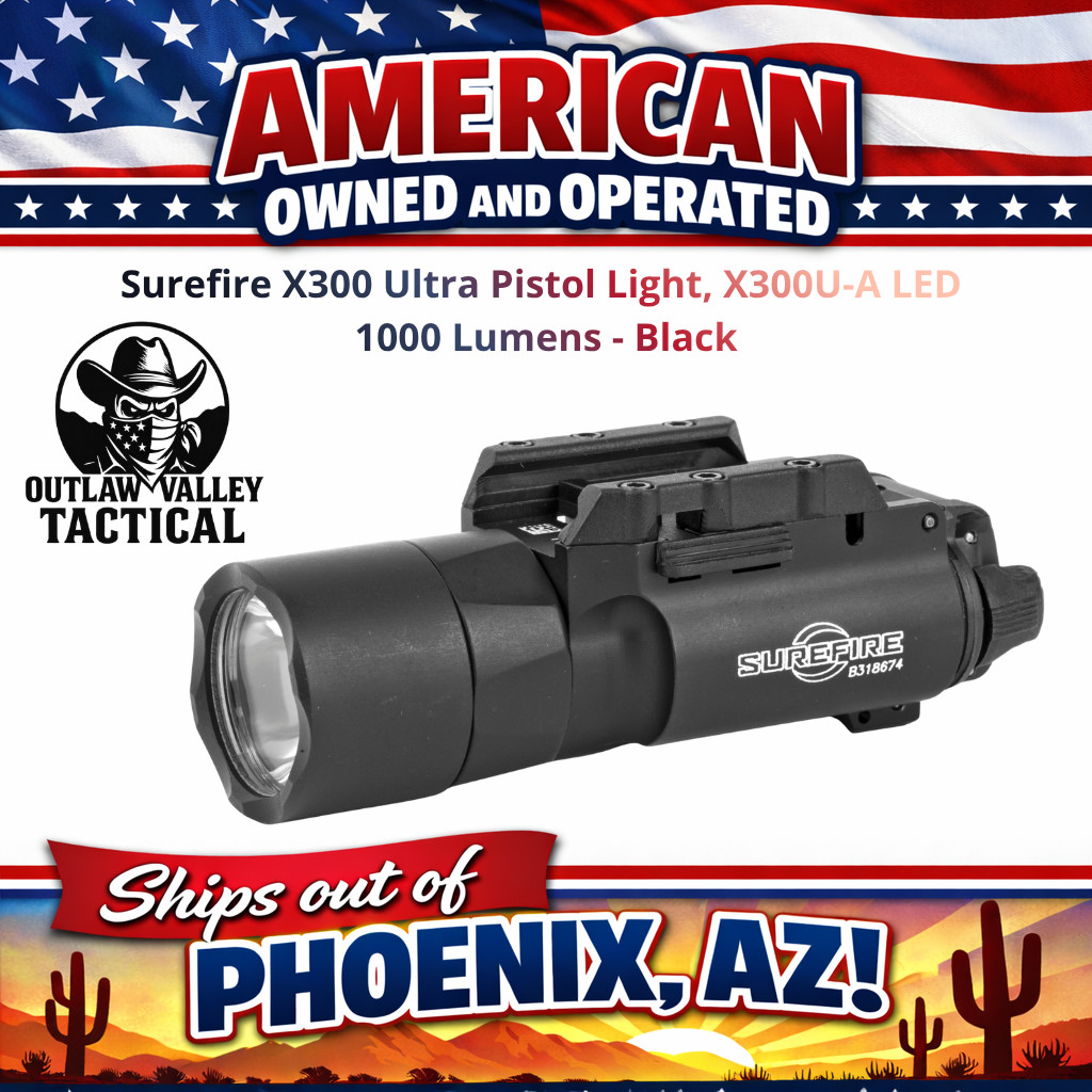 Surefire X300 Ultra Pistol Light, X300U-A LED 1000 Lumens - Black