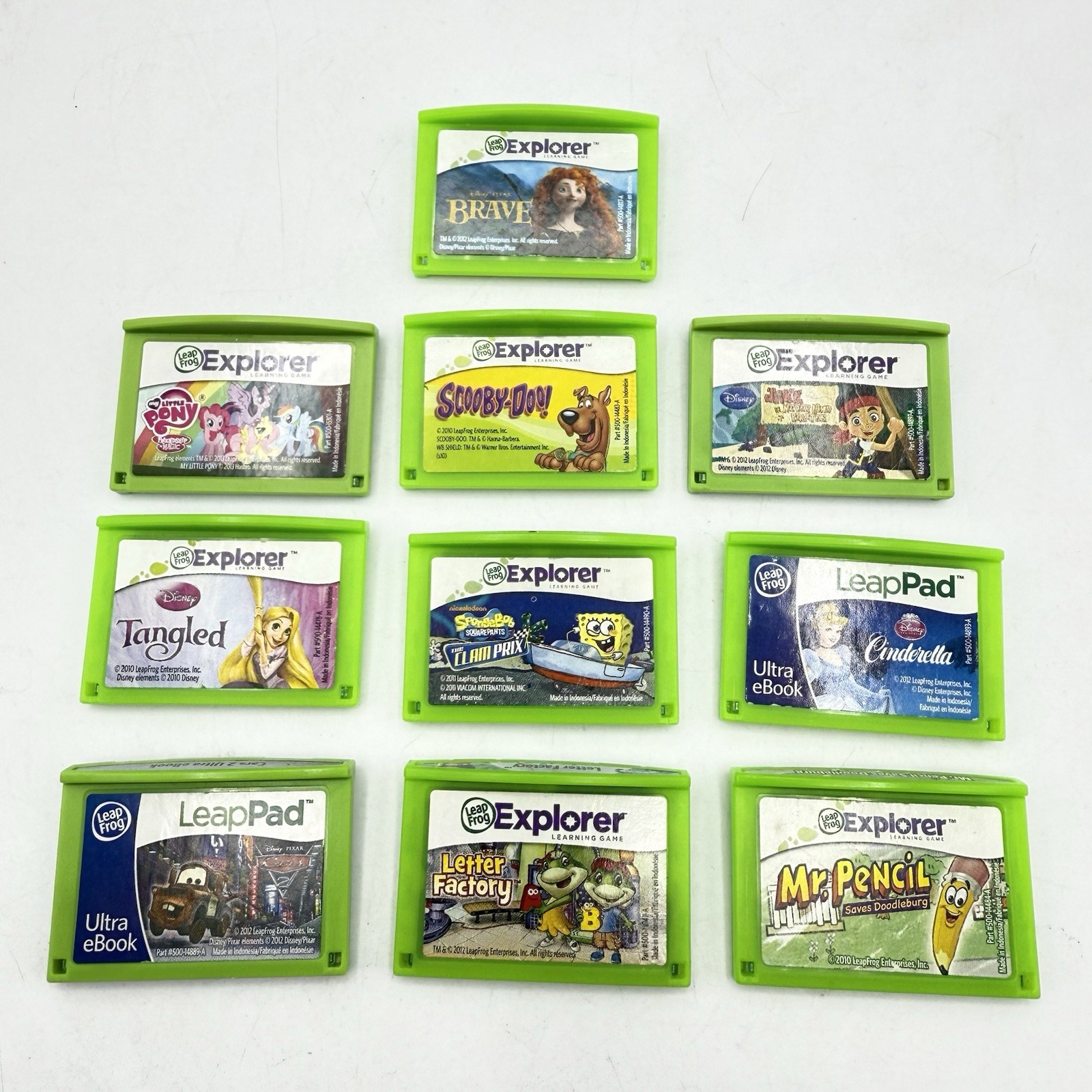 10 Leap Frog LeapPad Explorer Learning Game Carts Scoobydoo My Little Pony Brave