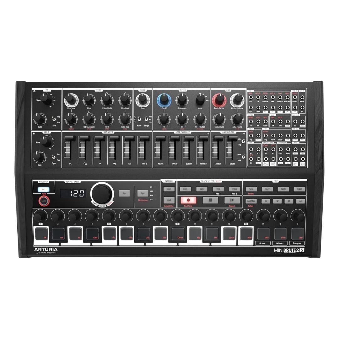 Arturia MiniBrute 2S Black Semi Modular Analog Synthesizer and Step Sequencer