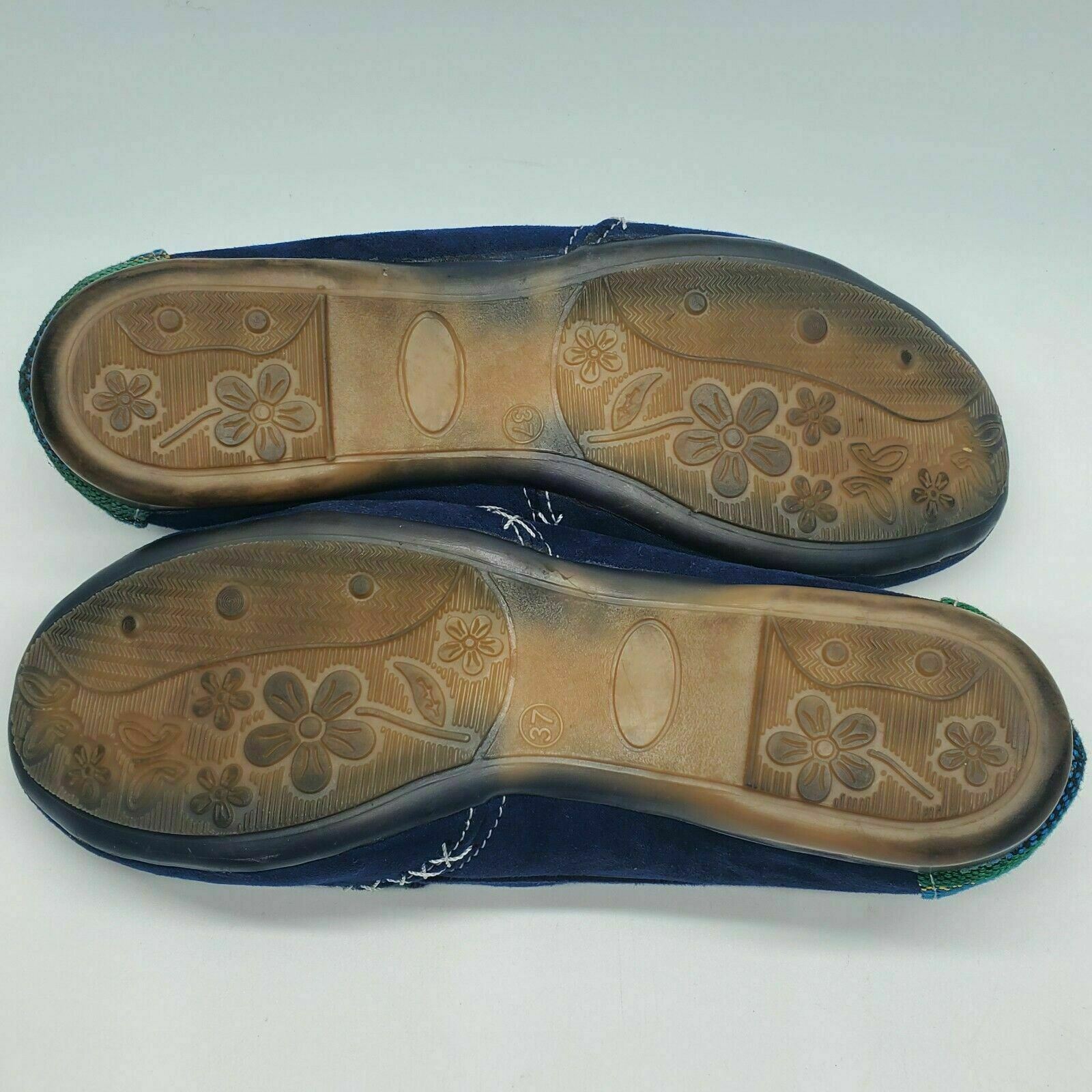 Marolute Womens Flats Size 6 Blue Beaded Slip-on Casual Loafers
