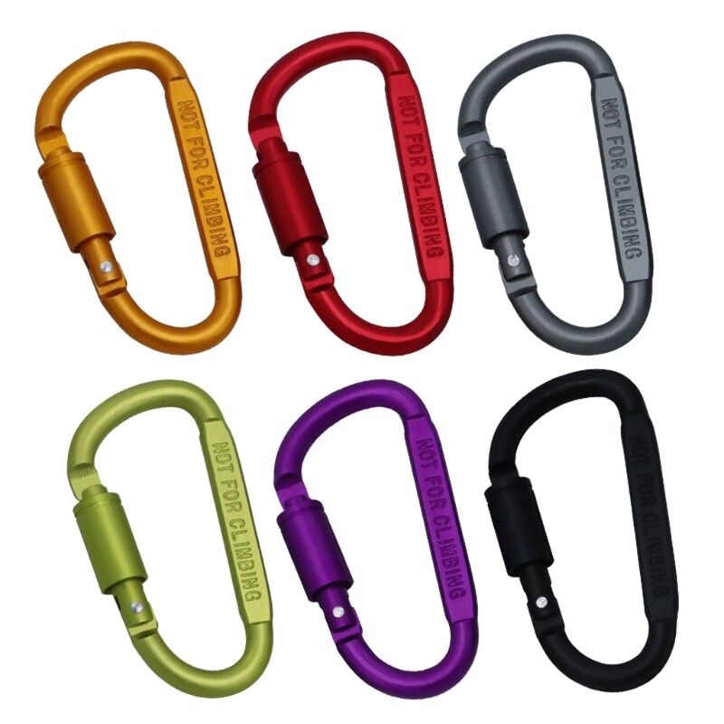Aluminum Alloy D-Shape Buckle Rock Climbing Carabiners Clip Twistlock Carabiners