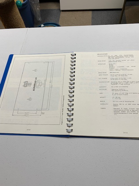 Cincinnati Milacron Technical Manual for Acraread L&L5 Tape Reader