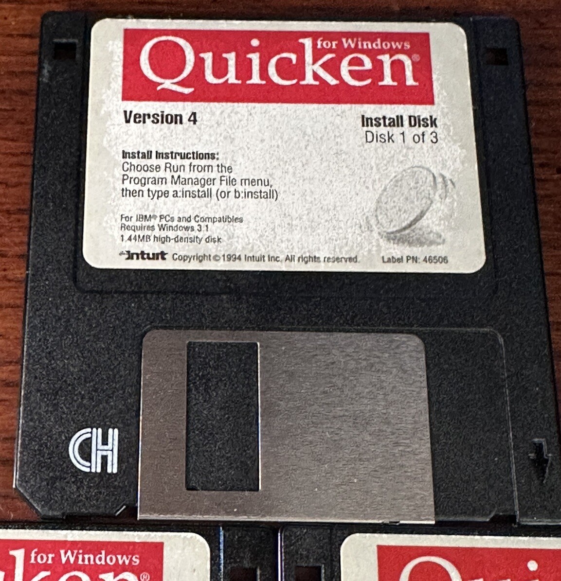 Vintage Quicken Version 4 For Windows 3.1 IBM-PC 3x 3.5” Floppy Disk Set