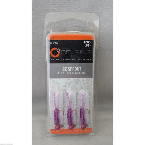 Celsius - Ice Sprout Jig Head with Tail - 1/32 oz Purple