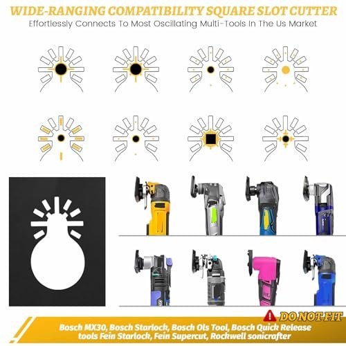 Drywall Cutter Tool - Square Slot Cutter for Oscillating Multi-Tools, Stainless