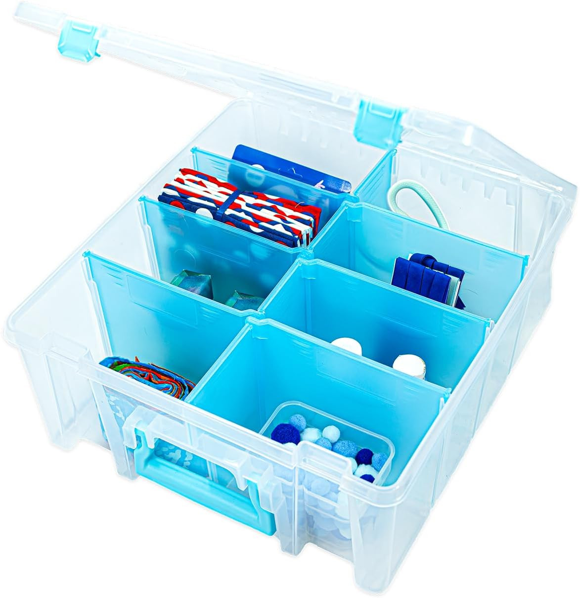 Super Satchel Double Deep Compartment Box - Art Storage with 8 Removable Compart
