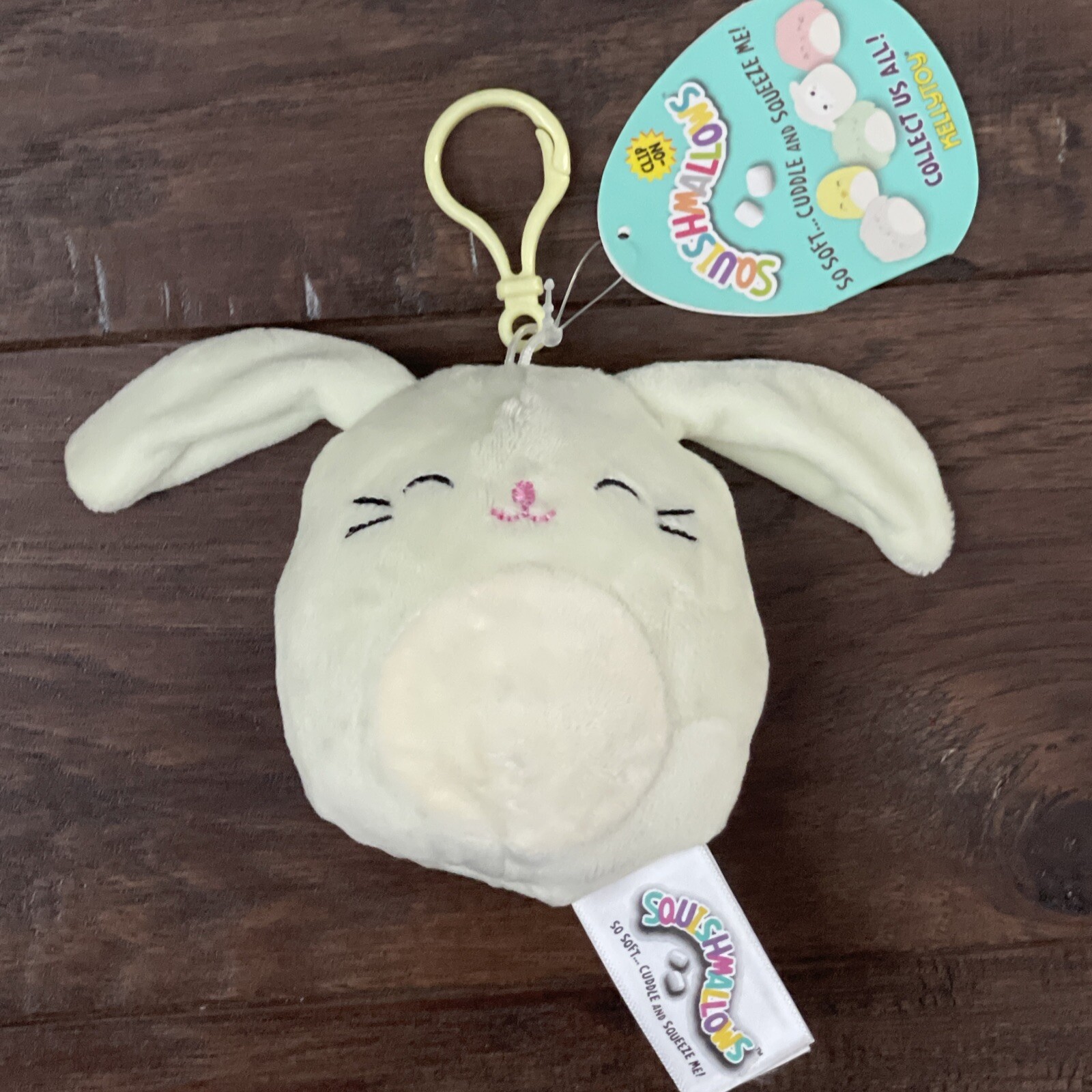 NWT Squishmallows Isabella Bunny rabbit 3.5" Plush green Clip Easter 2019 Easter