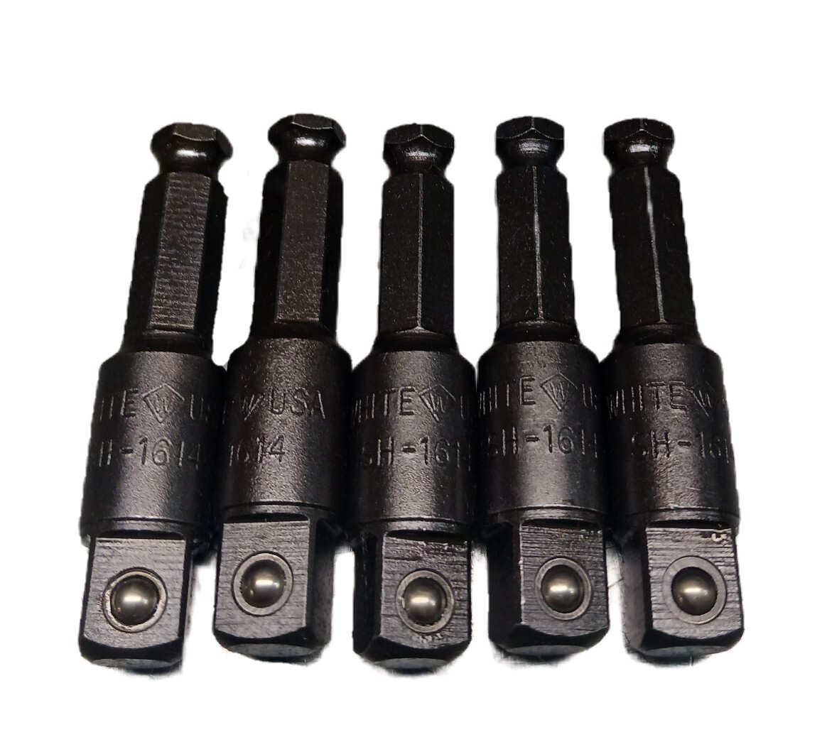 WHITE-USA Lineman's 7/16" to 1/2" Impact Socket Adapter SH1614 NEW Lot of 5