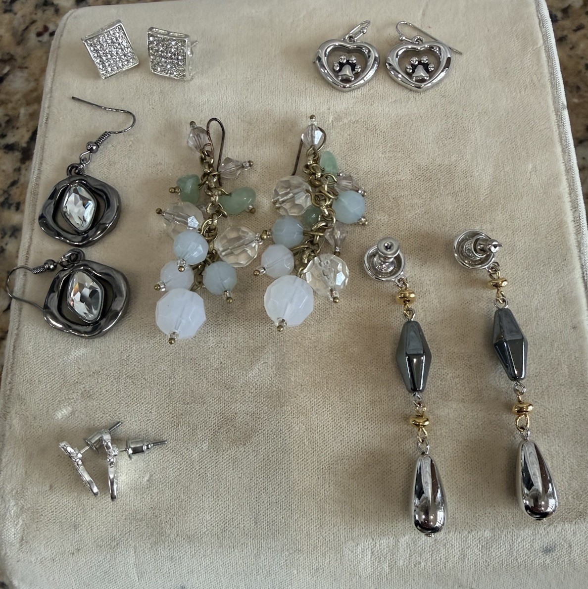 Lot Of 6 Pairs Of Earrings Pierced