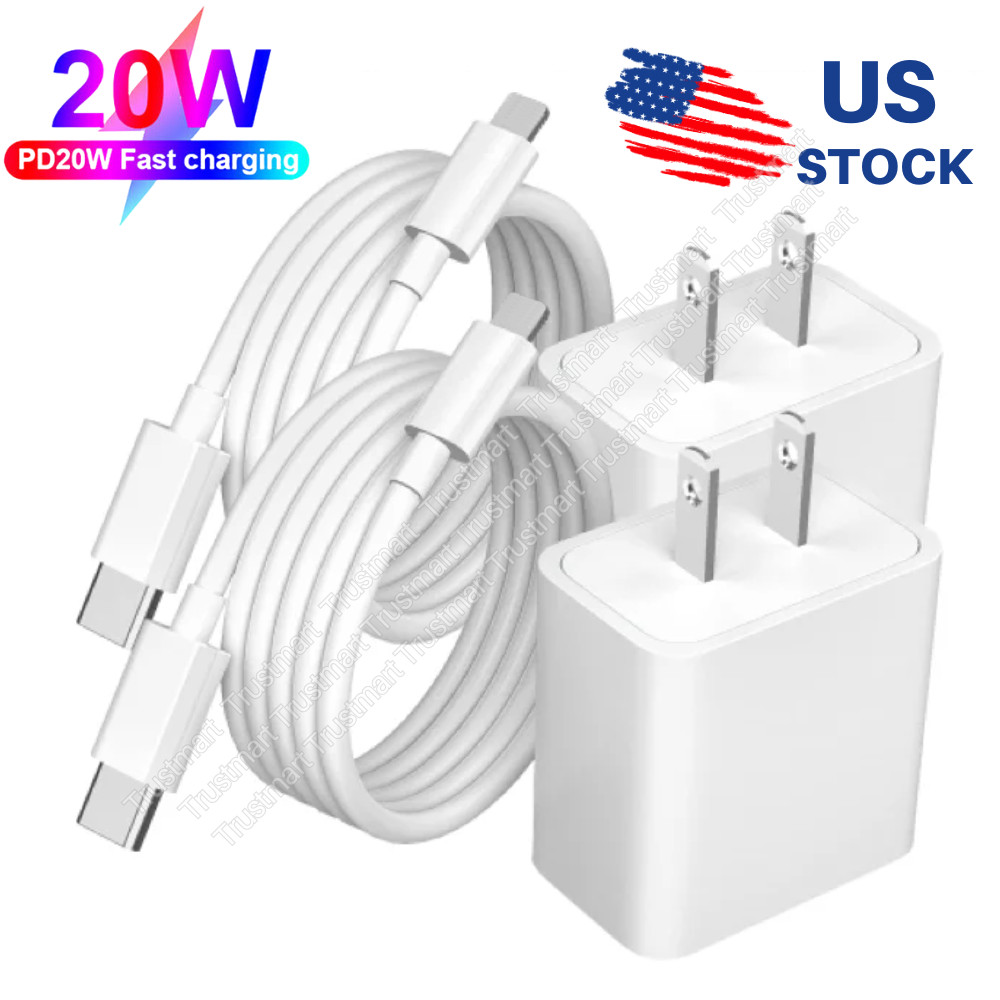 2Pack 20W Super Fast Charger Type C Cable Adapter For Apple iPhone 14 13 12 11 X