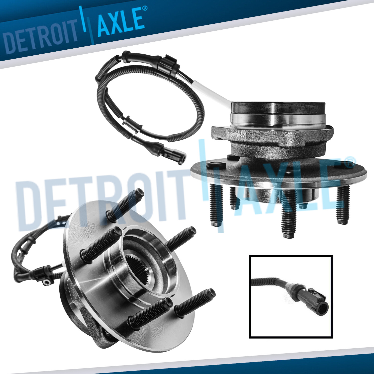 4WD Front Wheel Hub & Bearings Assembly for 2000 - 2003 Ford F-150 5 Lug w/ABS