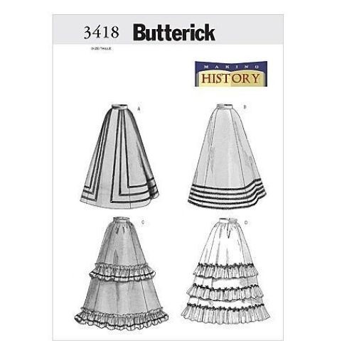 Historical Skirt Sewing Pattern U-pick Size 6-22 Butterick 3418 New OOP