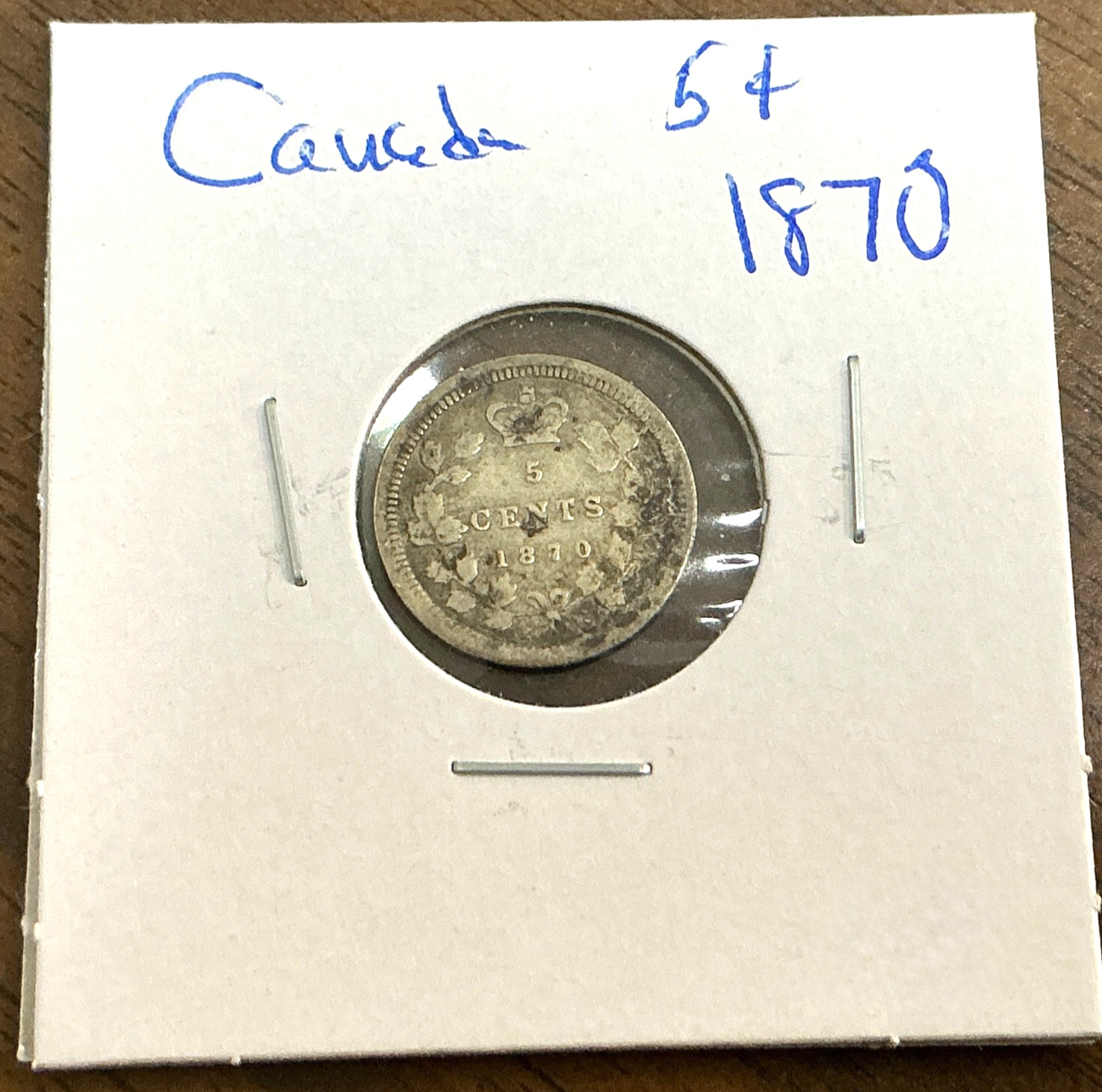 1870 Canada 5 Cent Silver, .925 Silver - VF.