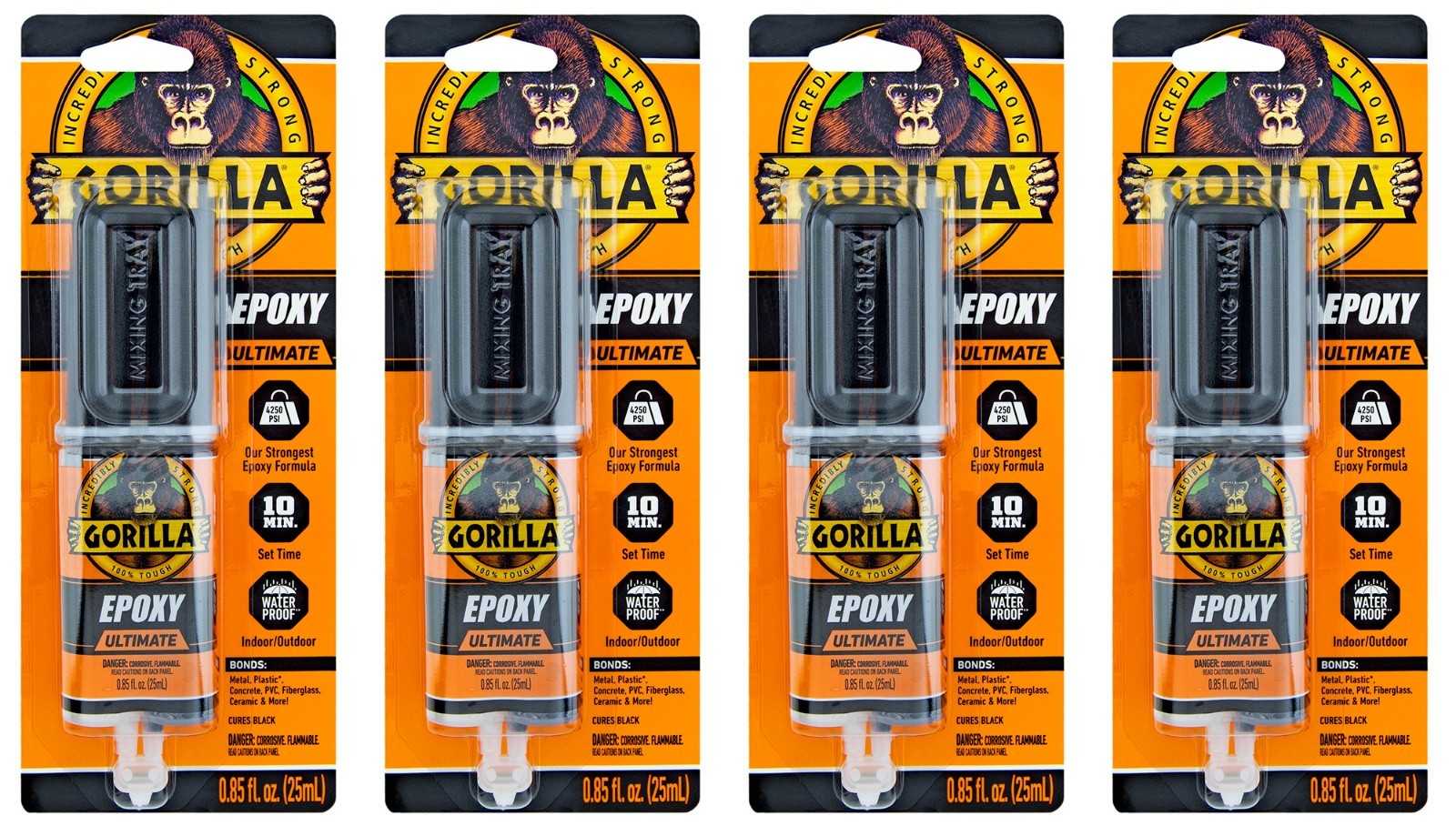 Ultimate Gorilla Glue Black Epoxy 4250psi Waterproof Glue 2 Part Syringe