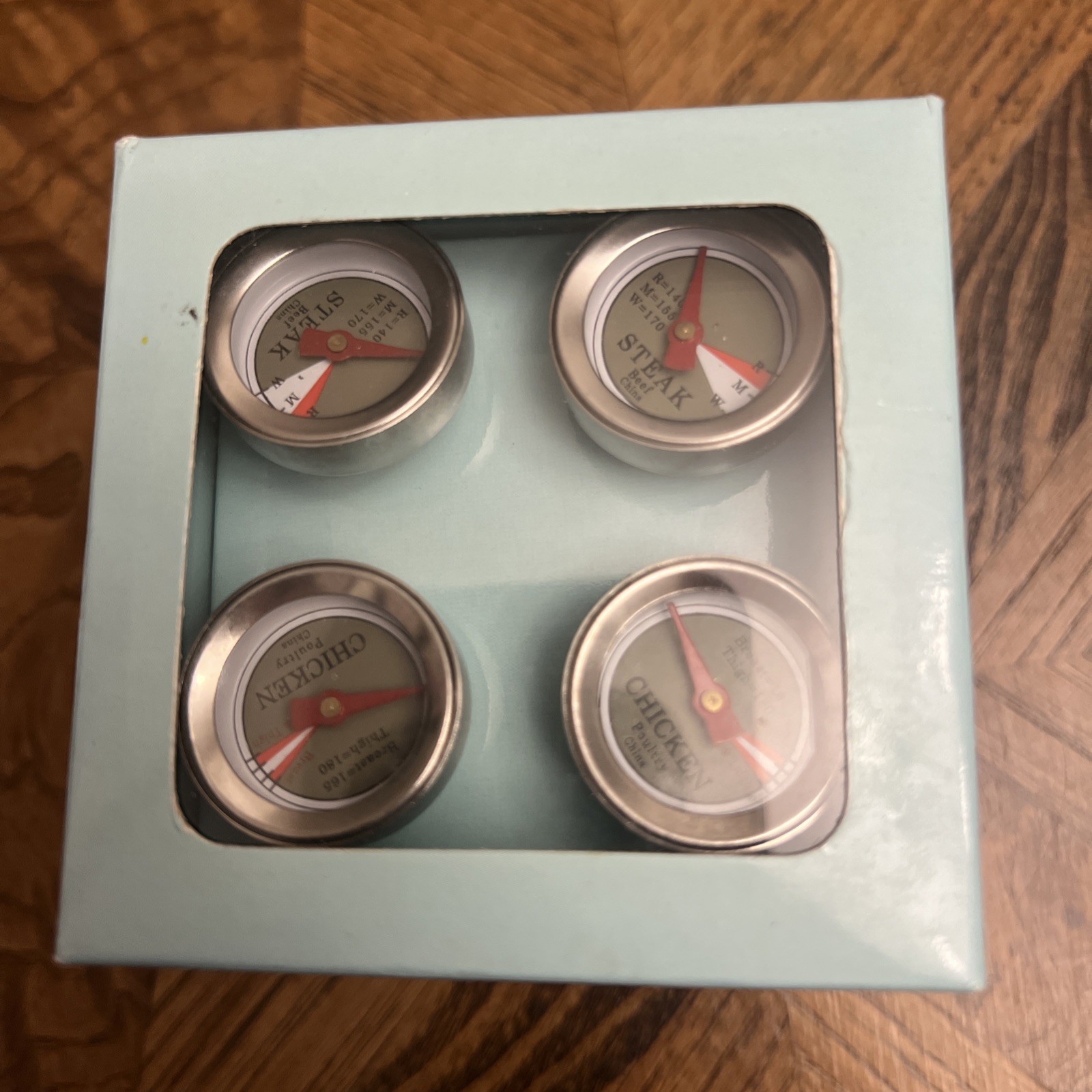 Cupini Essentials Set Of 4 Meat Thermometers - 2 Chicken/2 Steak - Looks Unused