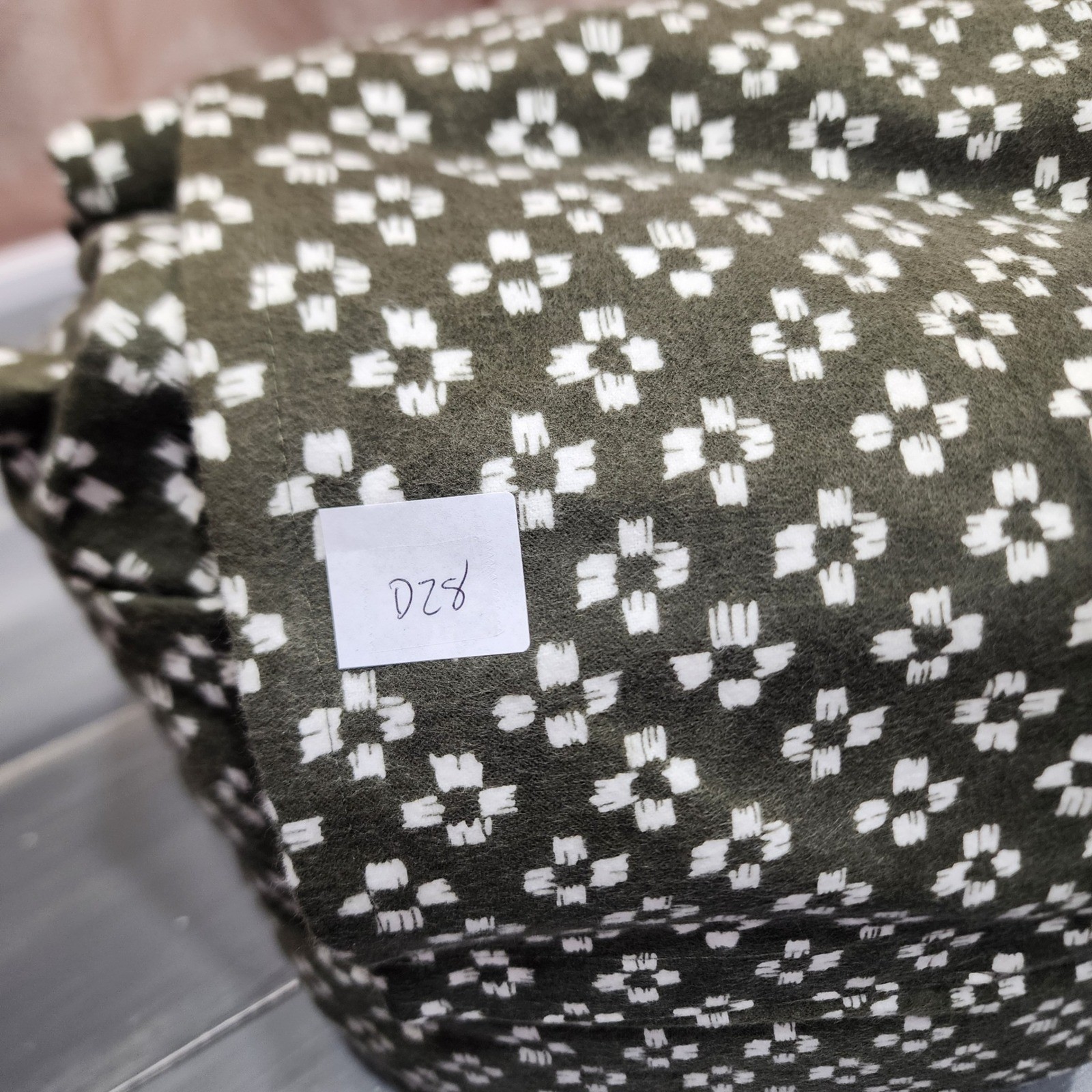 Threshold Full Ultra Soft Flannel Sheet Set Green White Geometric Pattern