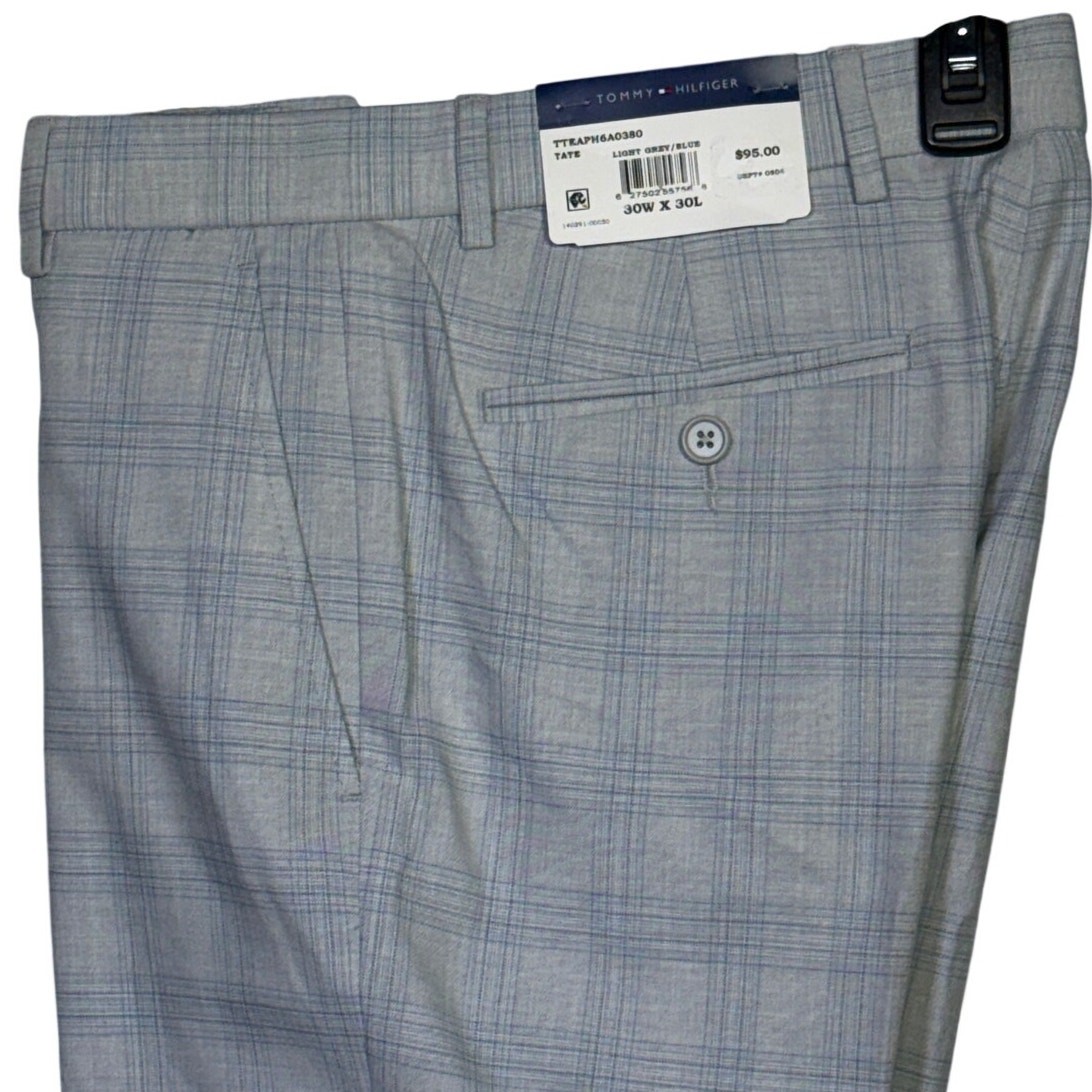 Tommy Hilfiger Men's Modern Fit Light Grey Dress Pant LT gray/blue 30x30 $95