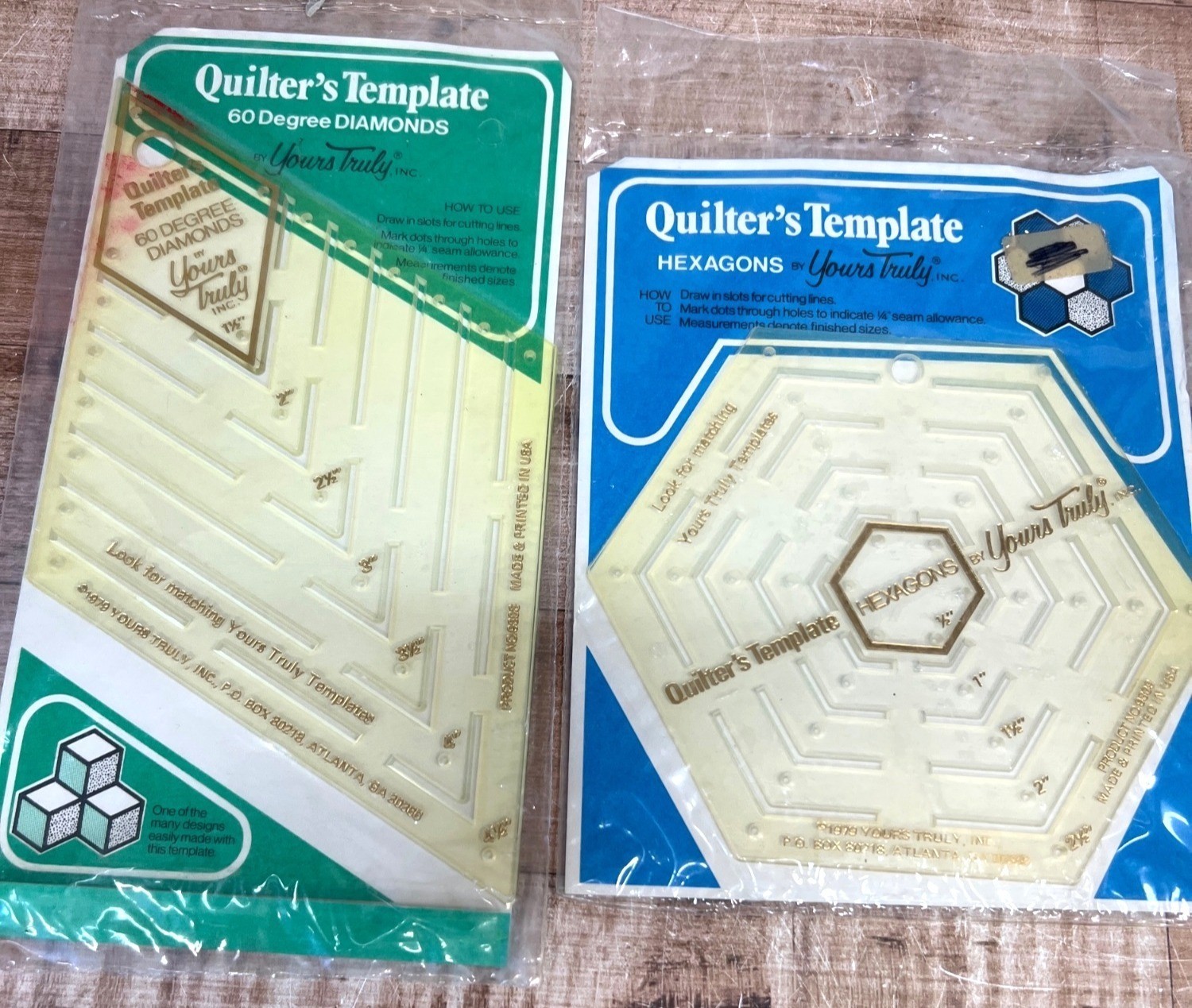 Quilters Template 60° Diamonds & Hexagons Transparent Precision Sewing